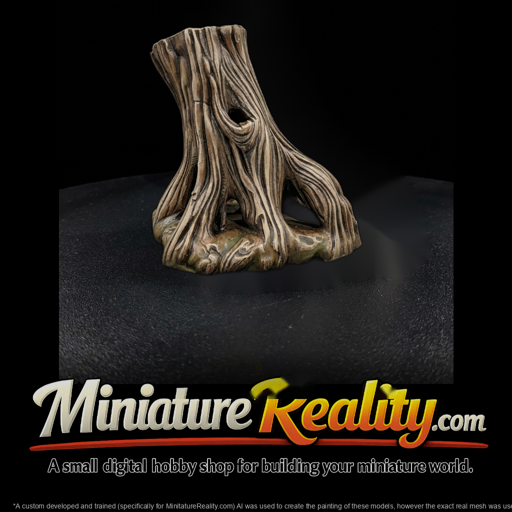 Gnarled Tree Stump — & Railroad Scener