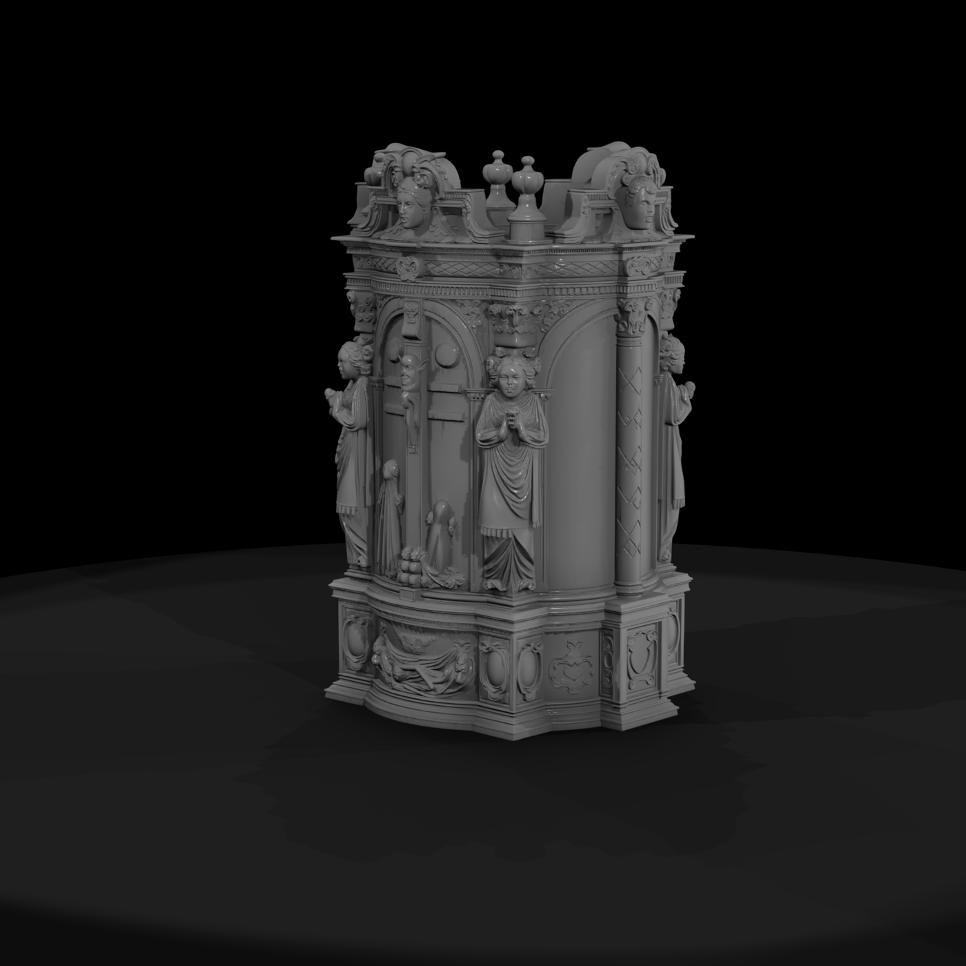 Gothic-Renaissance Altar Shrine for Dioramas (HO 1:87)