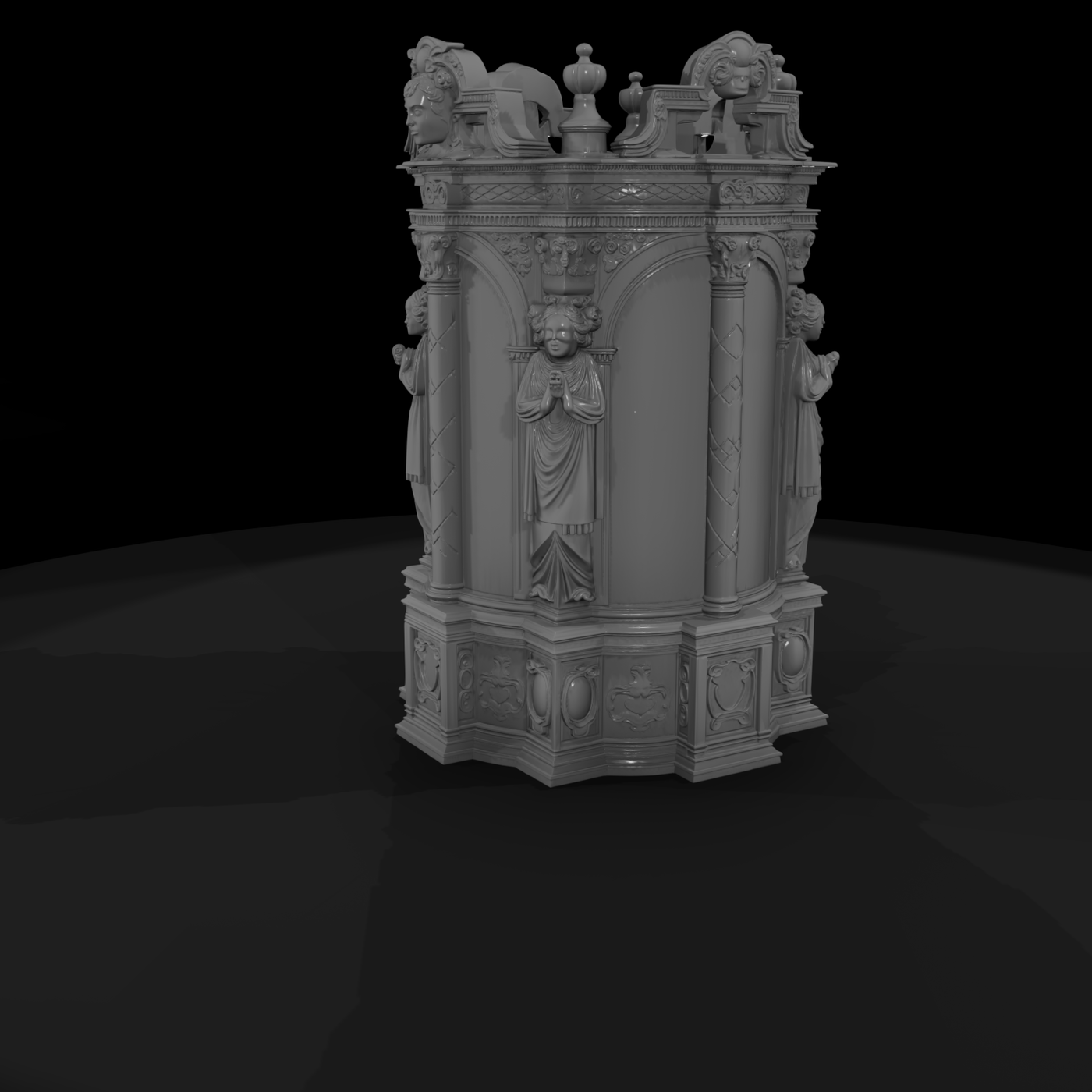 Gothic-Renaissance Altar Shrine for Dioramas (HO 1:87)