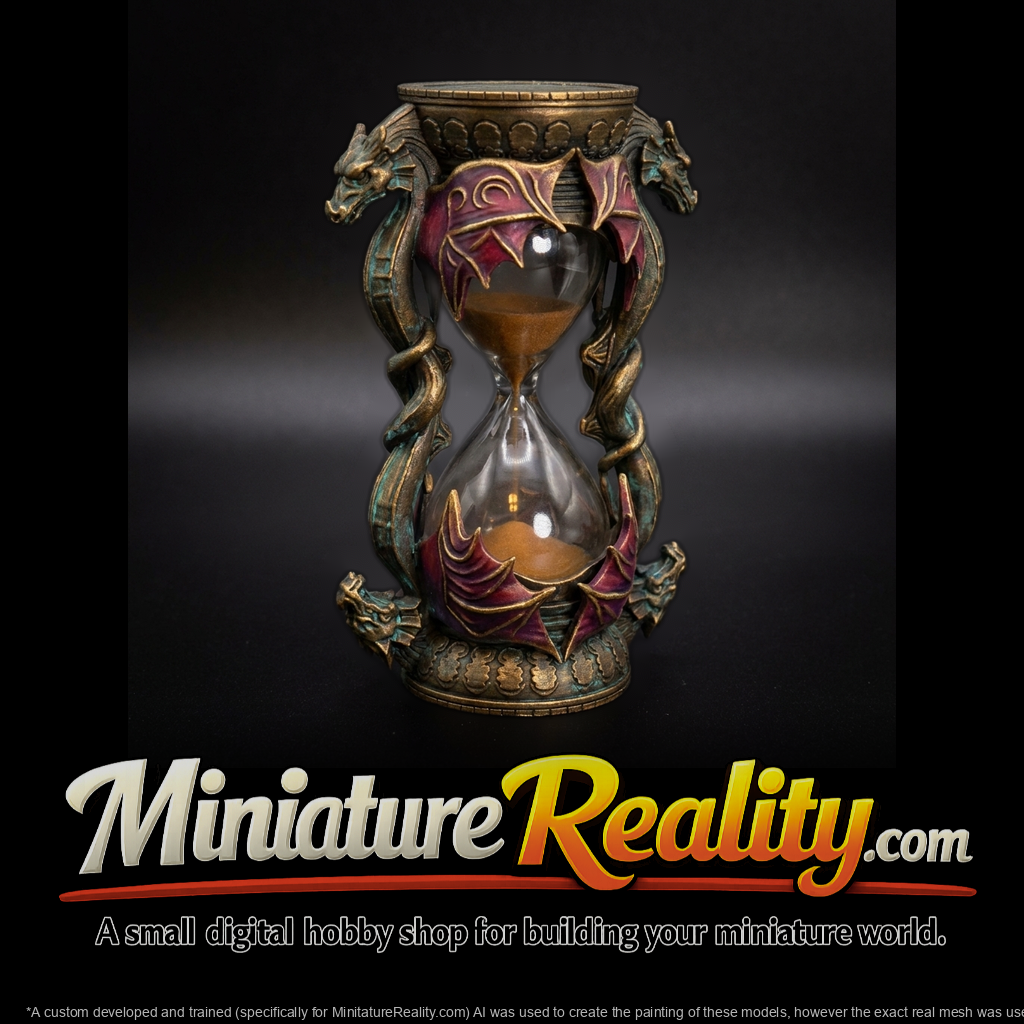Gothic Dragon Hourglass Ornate Fantasy Prop