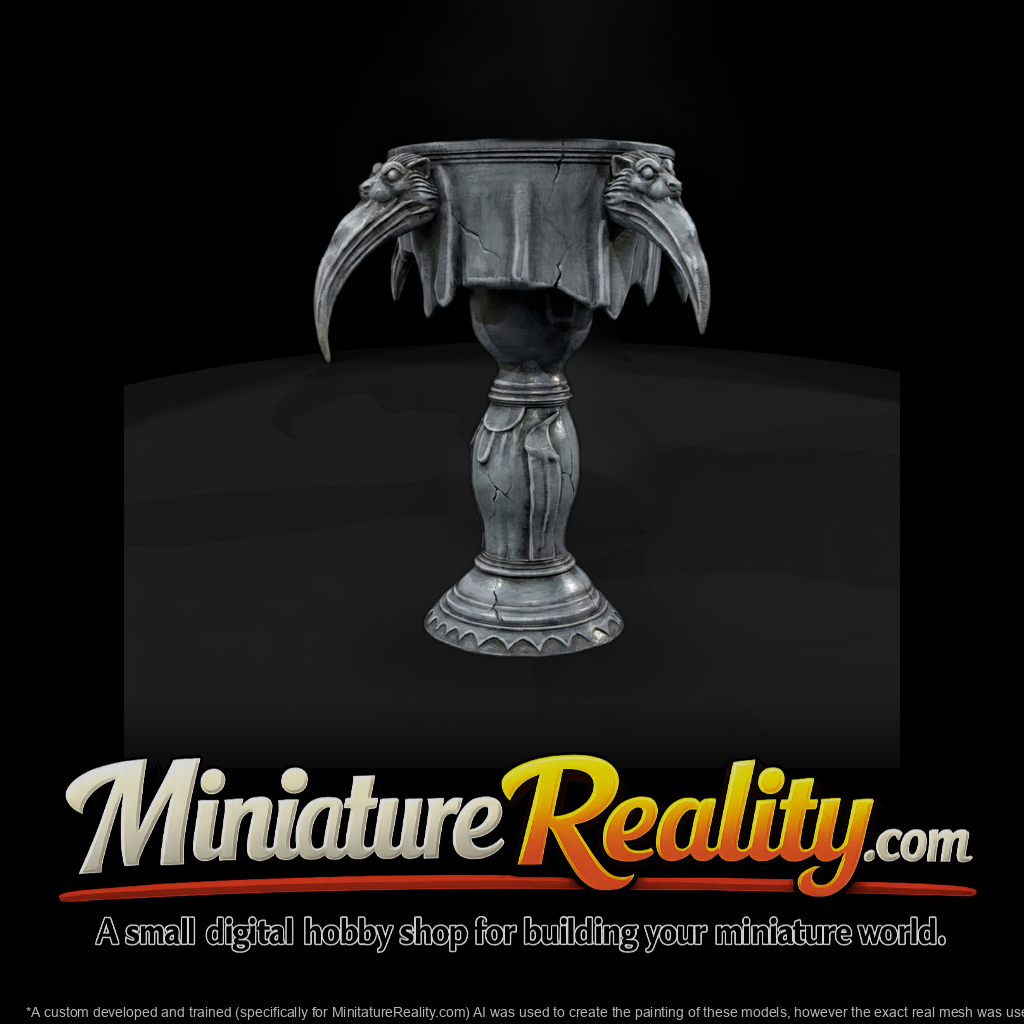 Gothic Gargoyle Pedestal Side Table