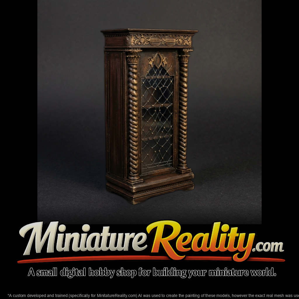 Gothic Ornate Display Cabinet (HO 1:87) for Dioramas