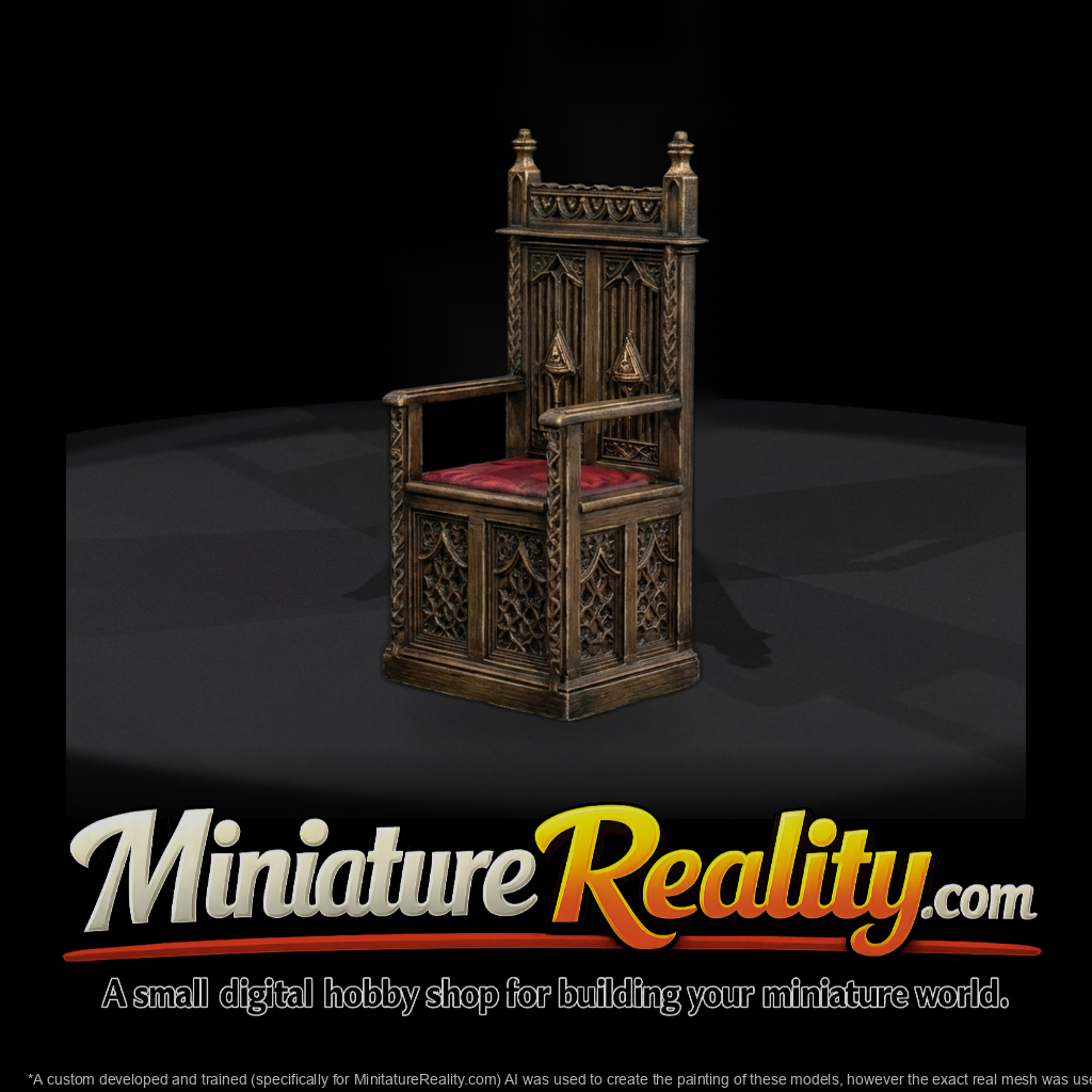 Gothic Royal Throne for Dioramas and HO Layouts