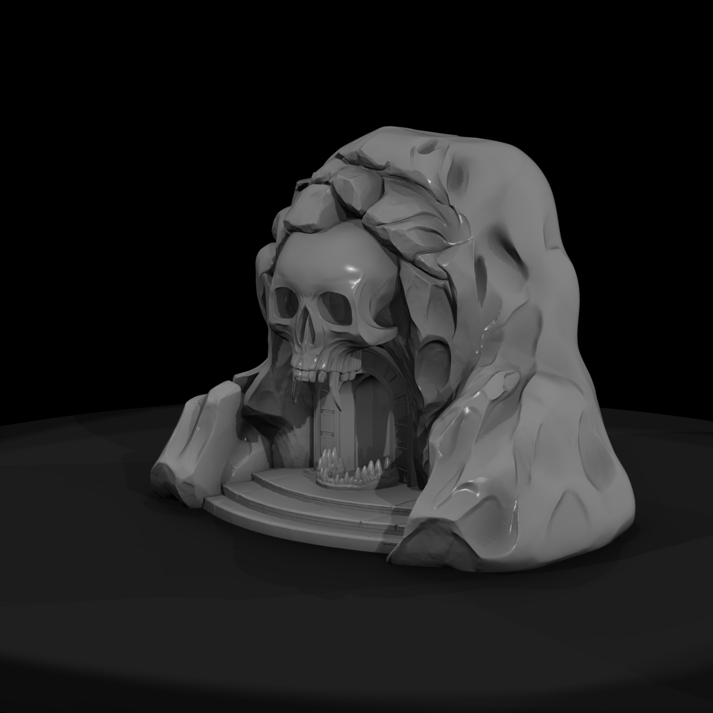 Gothic Skull Cave Entrance Diorama