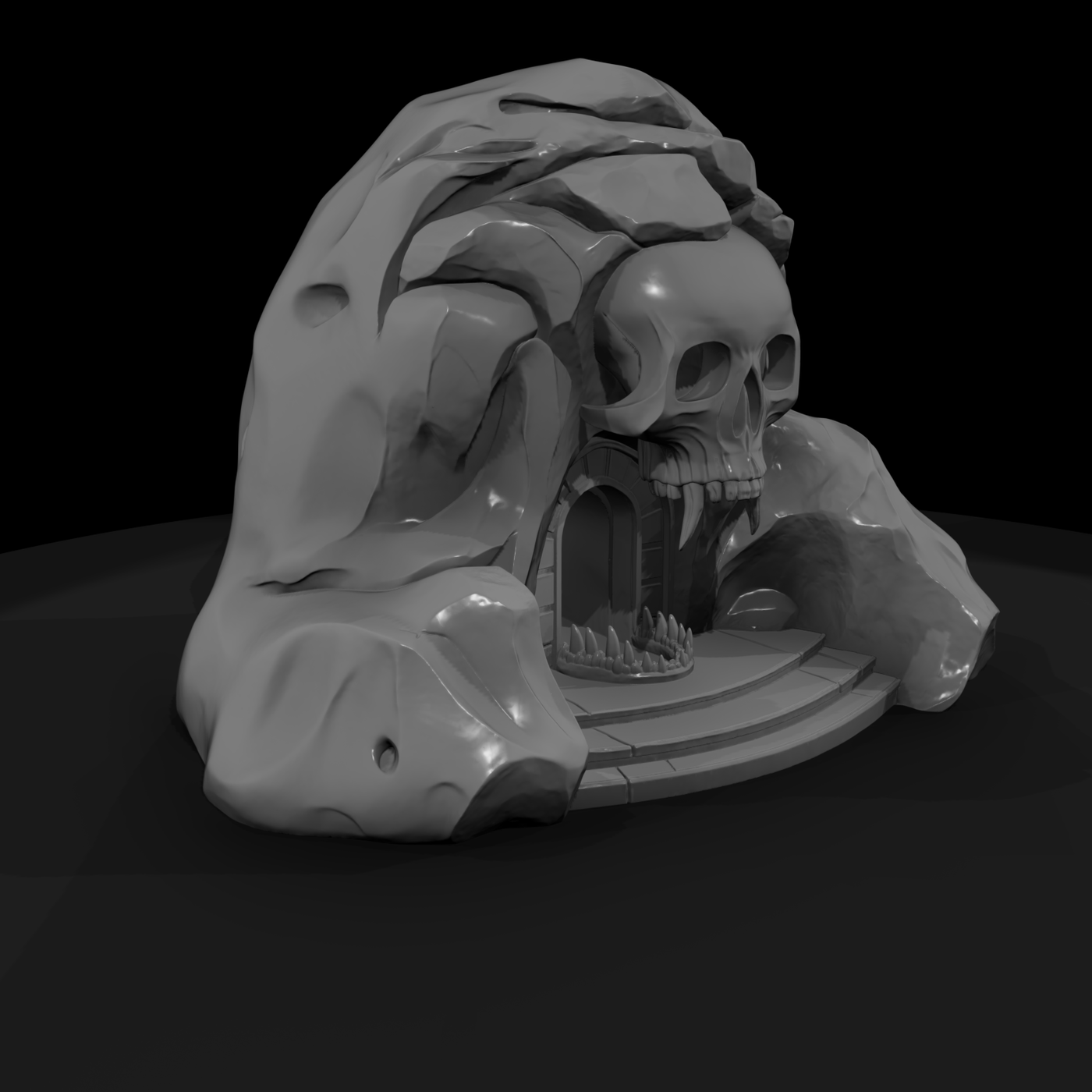 Gothic Skull Cave Entrance Diorama