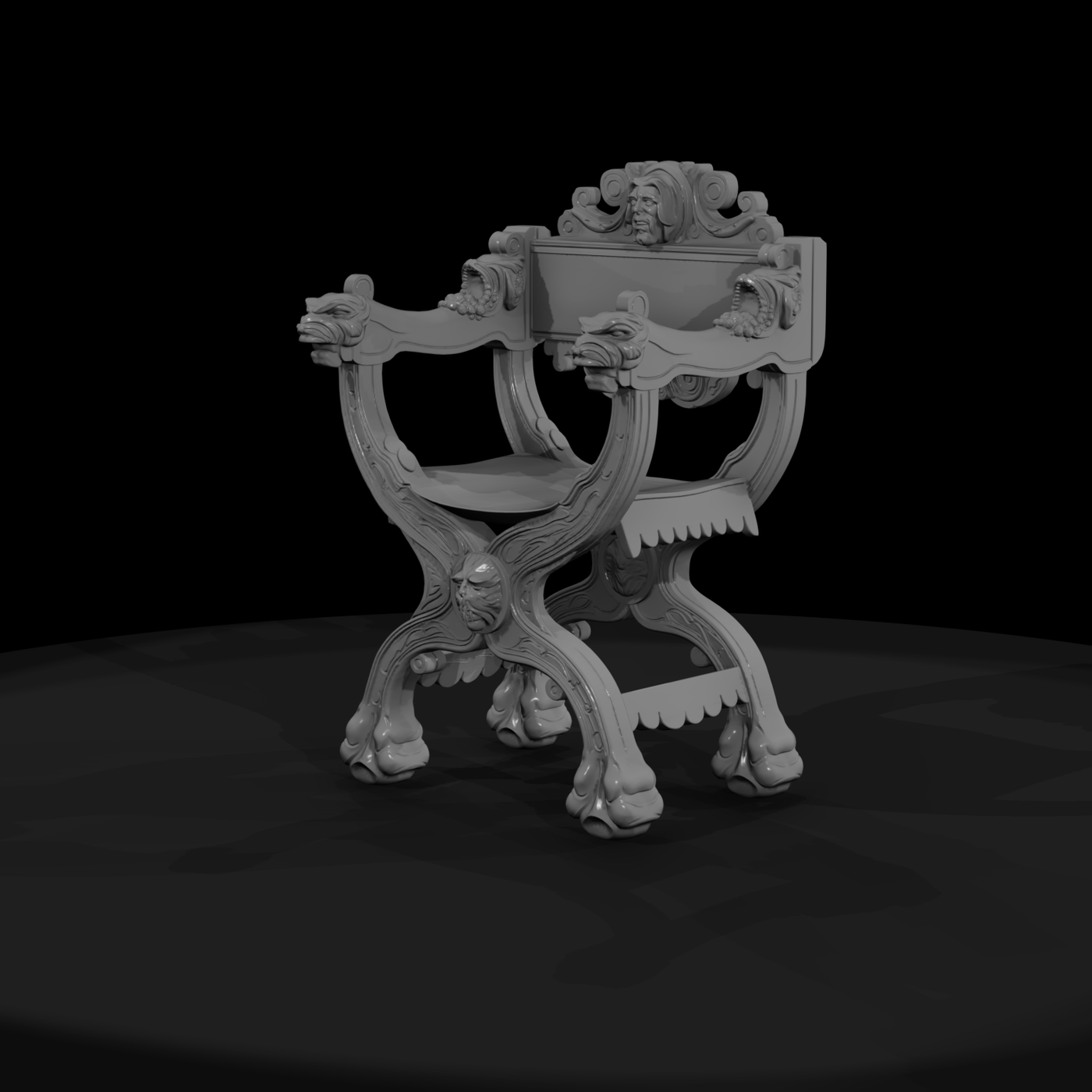 Gothic Throne Armchair for Dioramas HO Scale 1:87