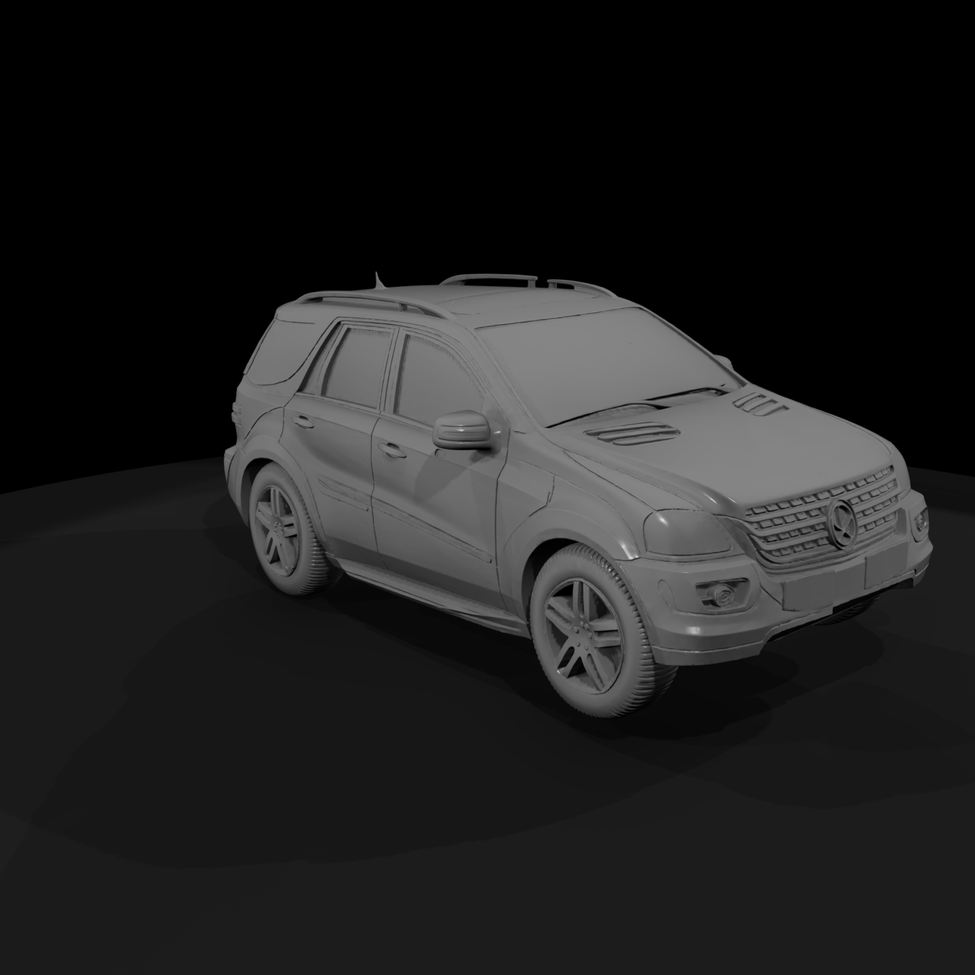 Graybox Luxury Mid-Size SUV — HO 1:87 for Dioramas