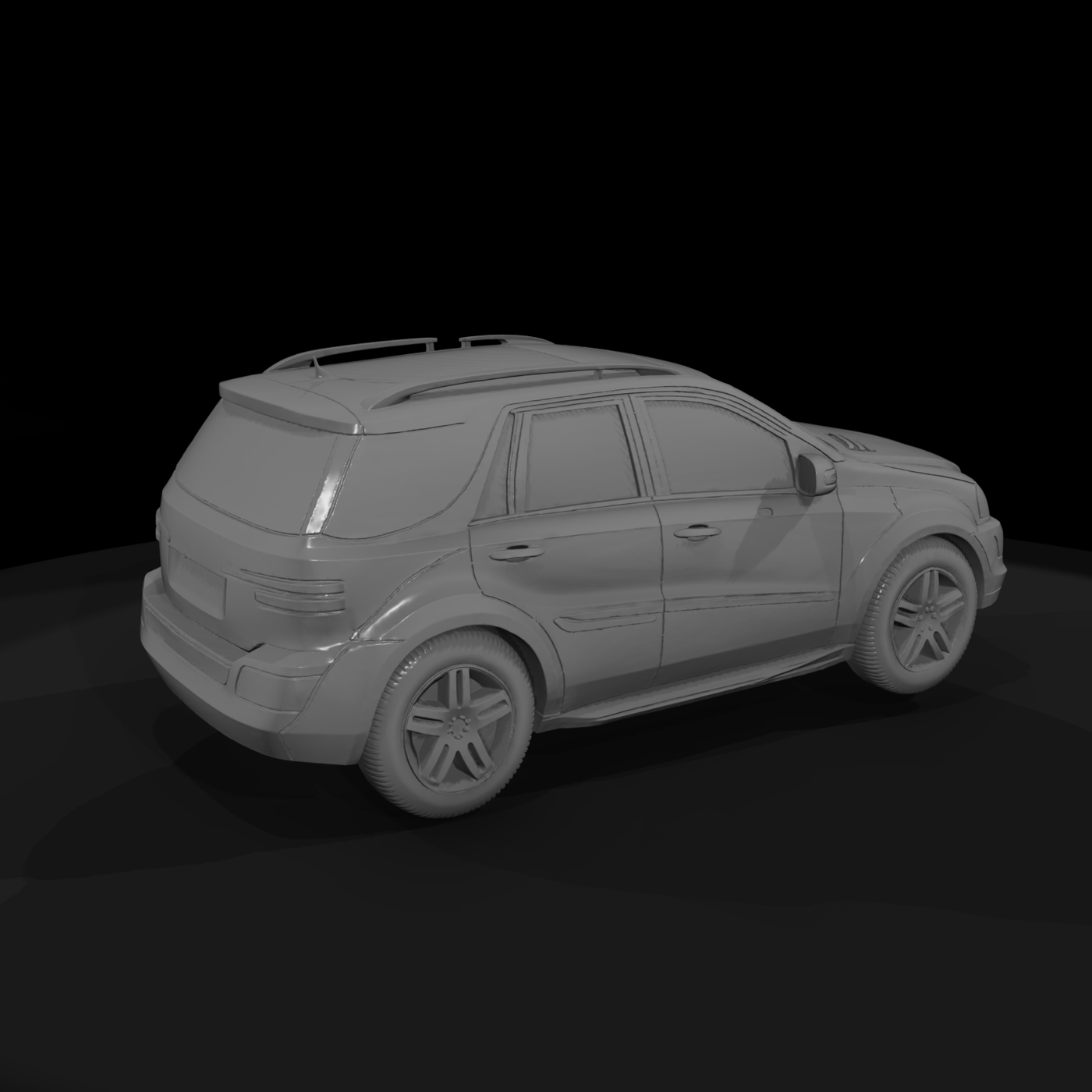 Graybox Luxury Mid-Size SUV — HO 1:87 for Dioramas