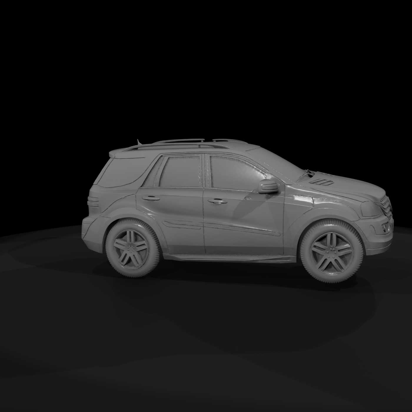 Graybox Luxury Mid-Size SUV — HO 1:87 for Dioramas