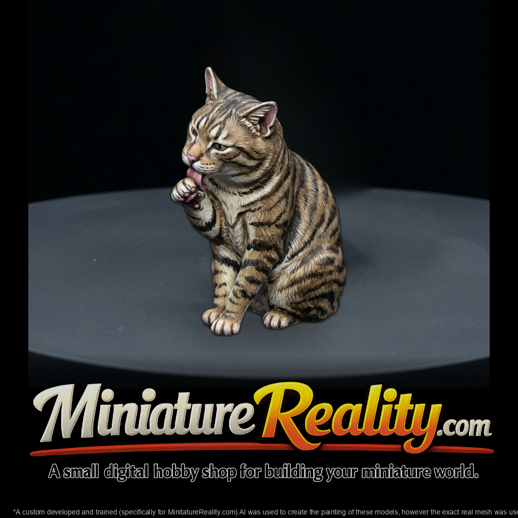 Grooming Cat Figure