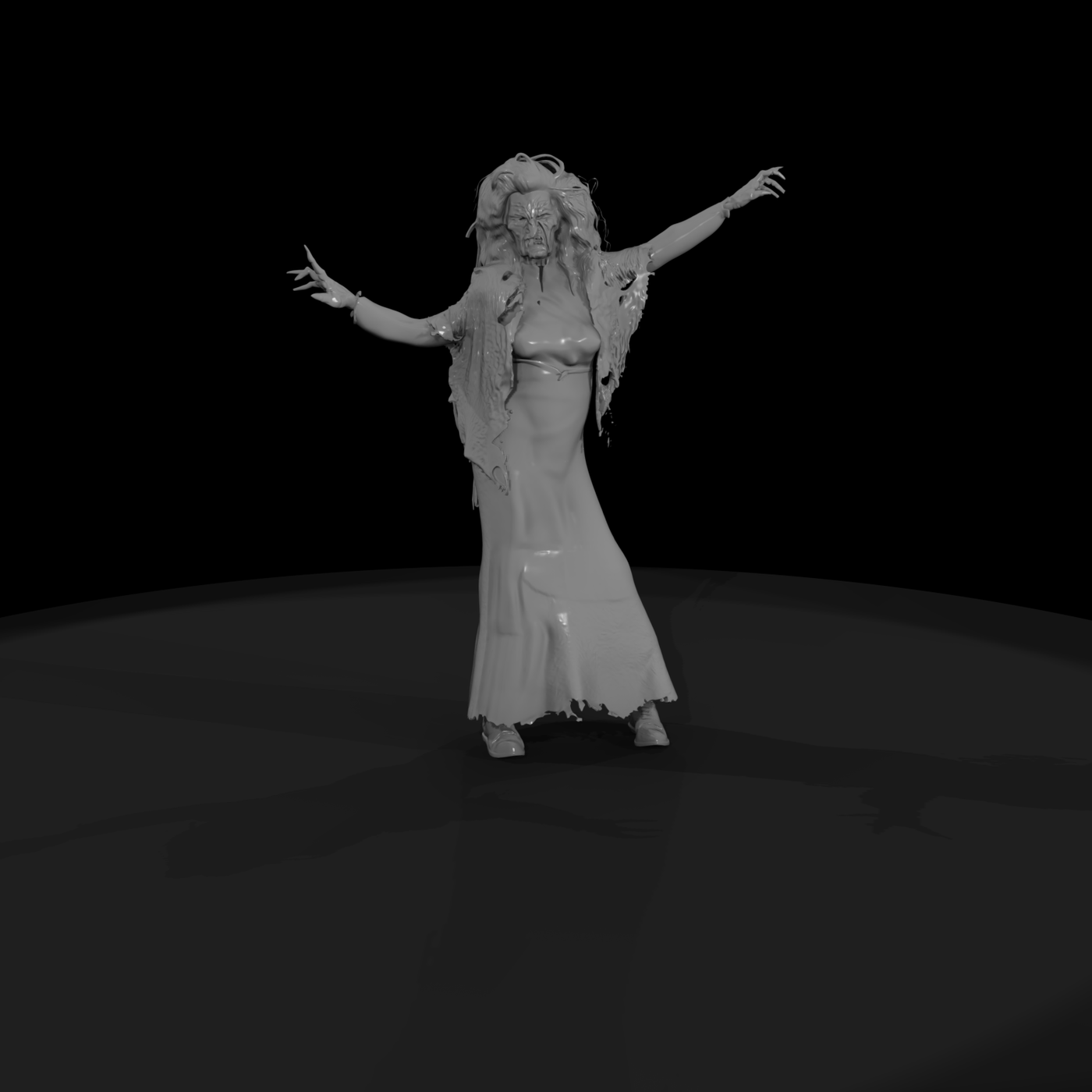 Halloween Adults undead woman 3d