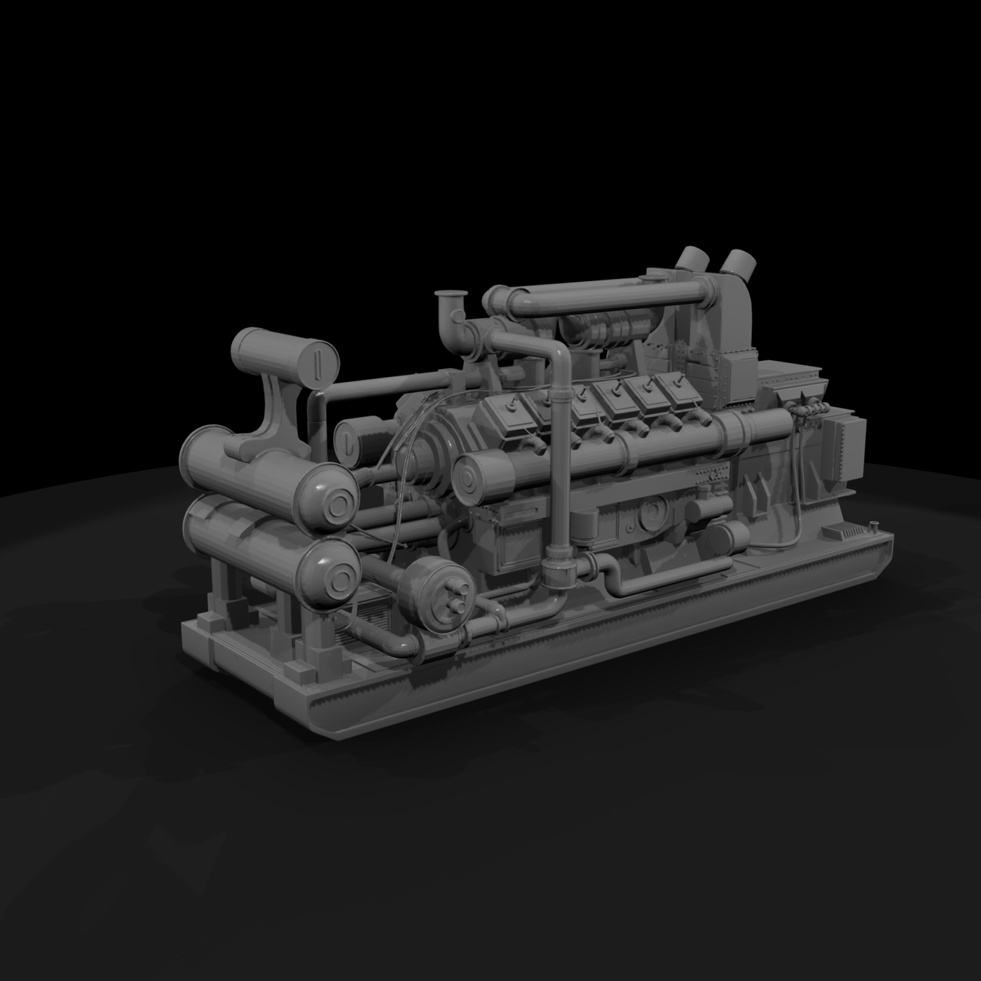 Industrial Generator Set for Dioramas and Layouts