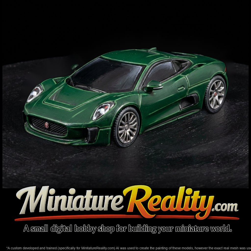 Jaguar C‑X75 supercar shell for dioramas