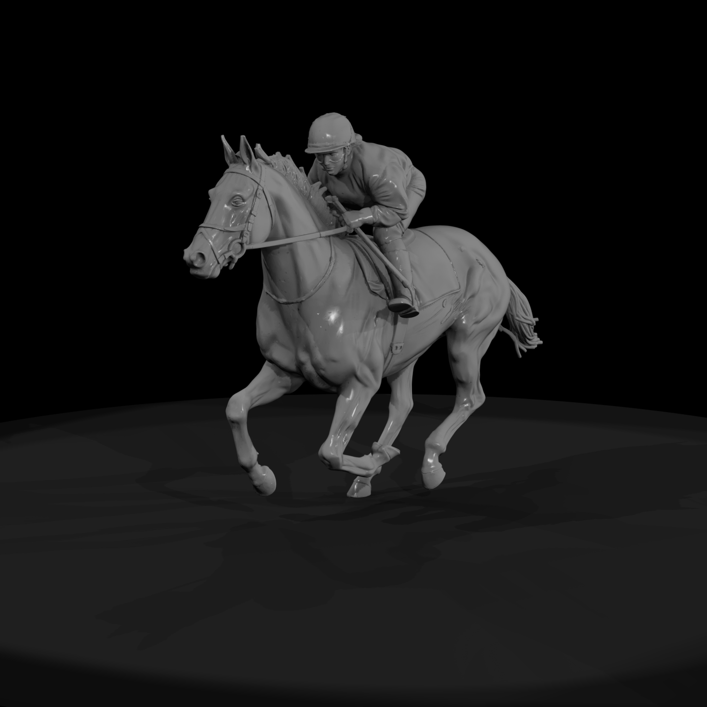 Jockey on Galloping Horse