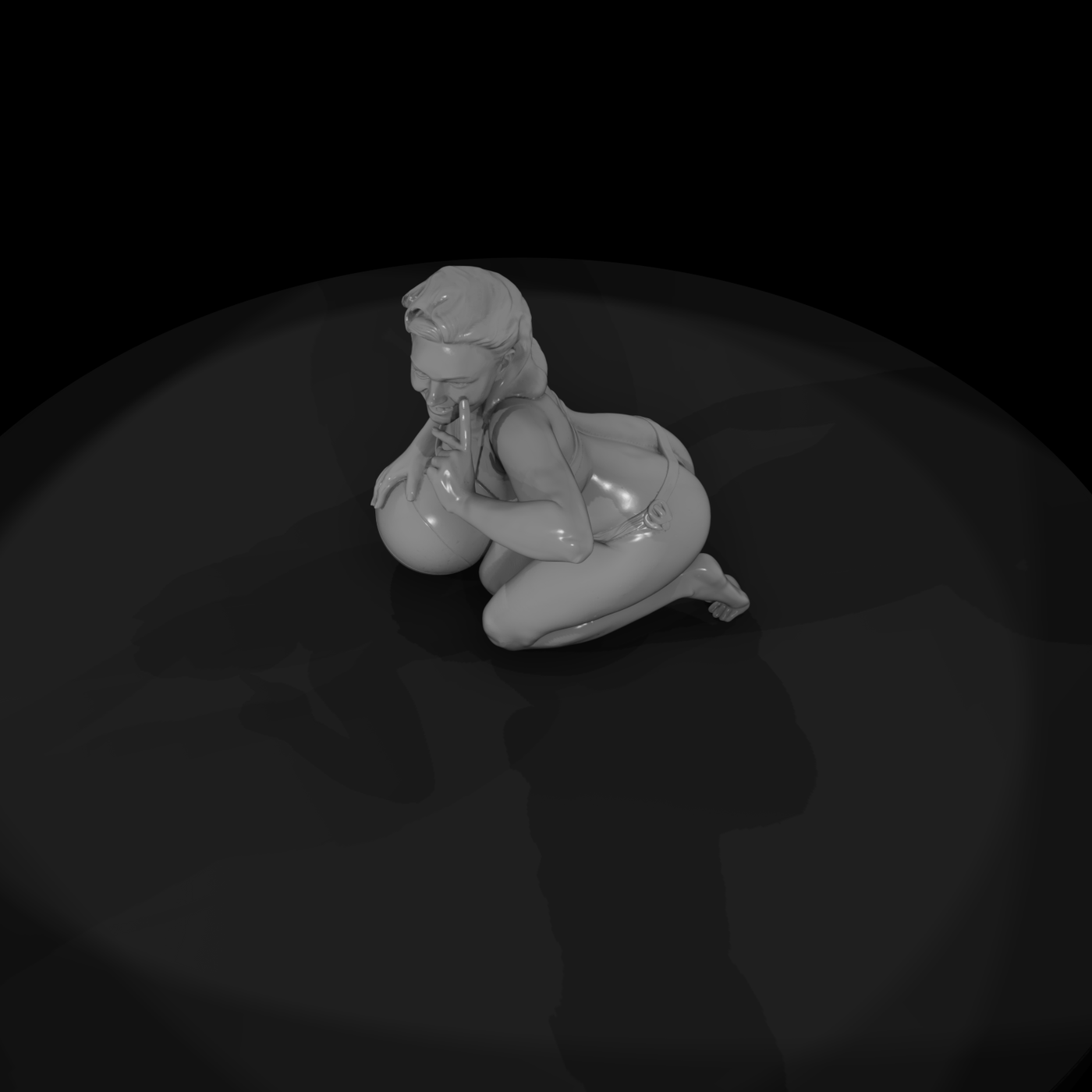 Kneeling Pin Up Figure