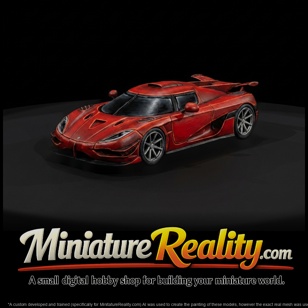 Koenigsegg-style Hypercar Model 1:87 HO for Dioramas