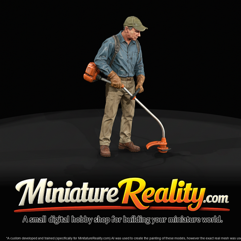 Landscaping crew gas string trimm
