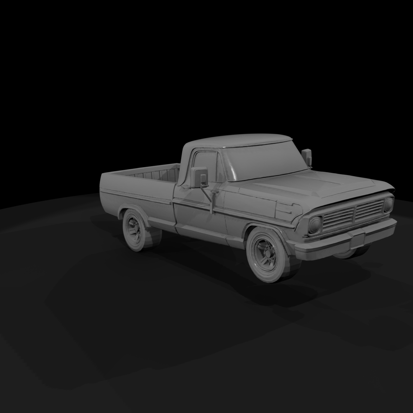 Low-Poly Classic Pickup Truck — HO Diorama Vehicle