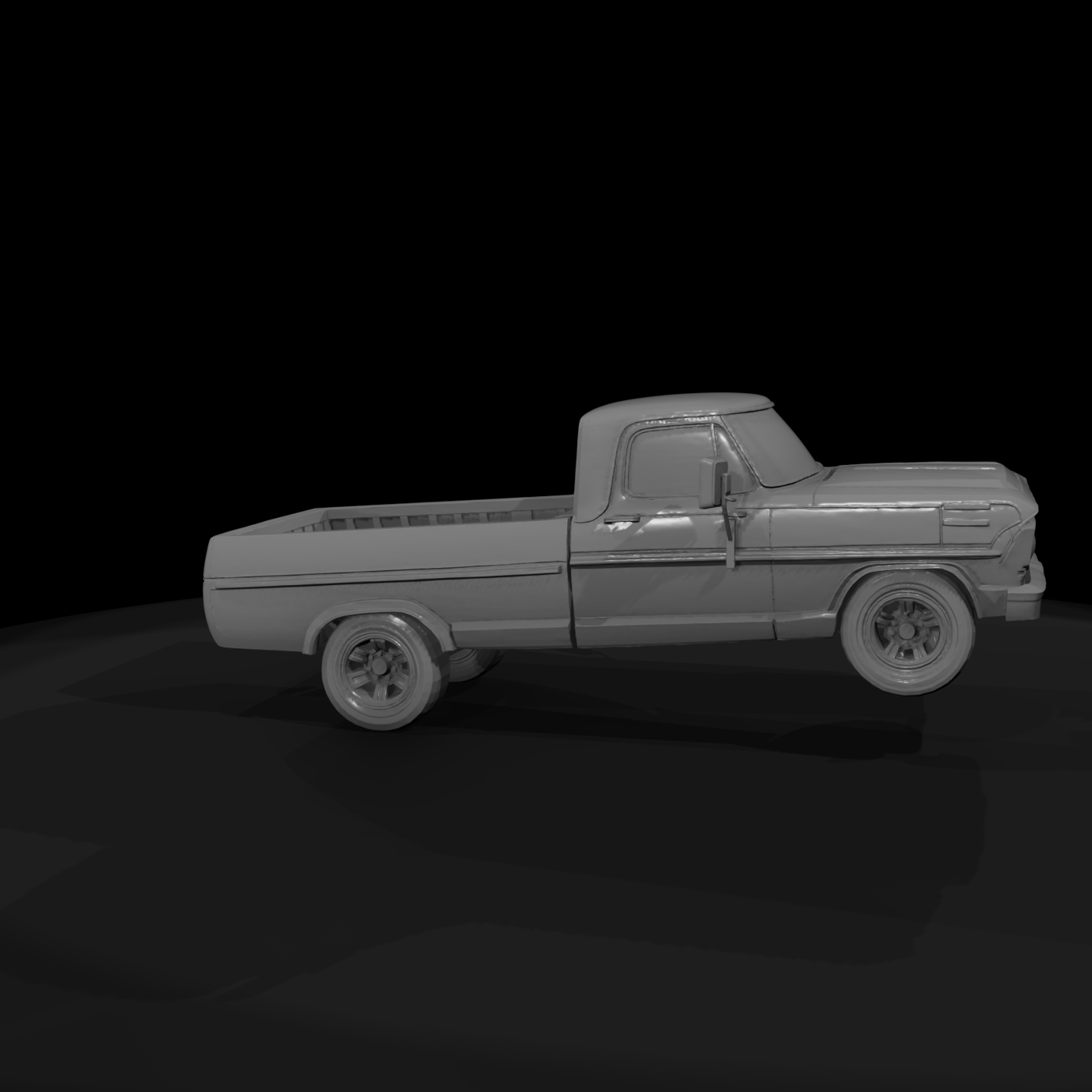 Low-Poly Classic Pickup Truck — HO Diorama Vehicle