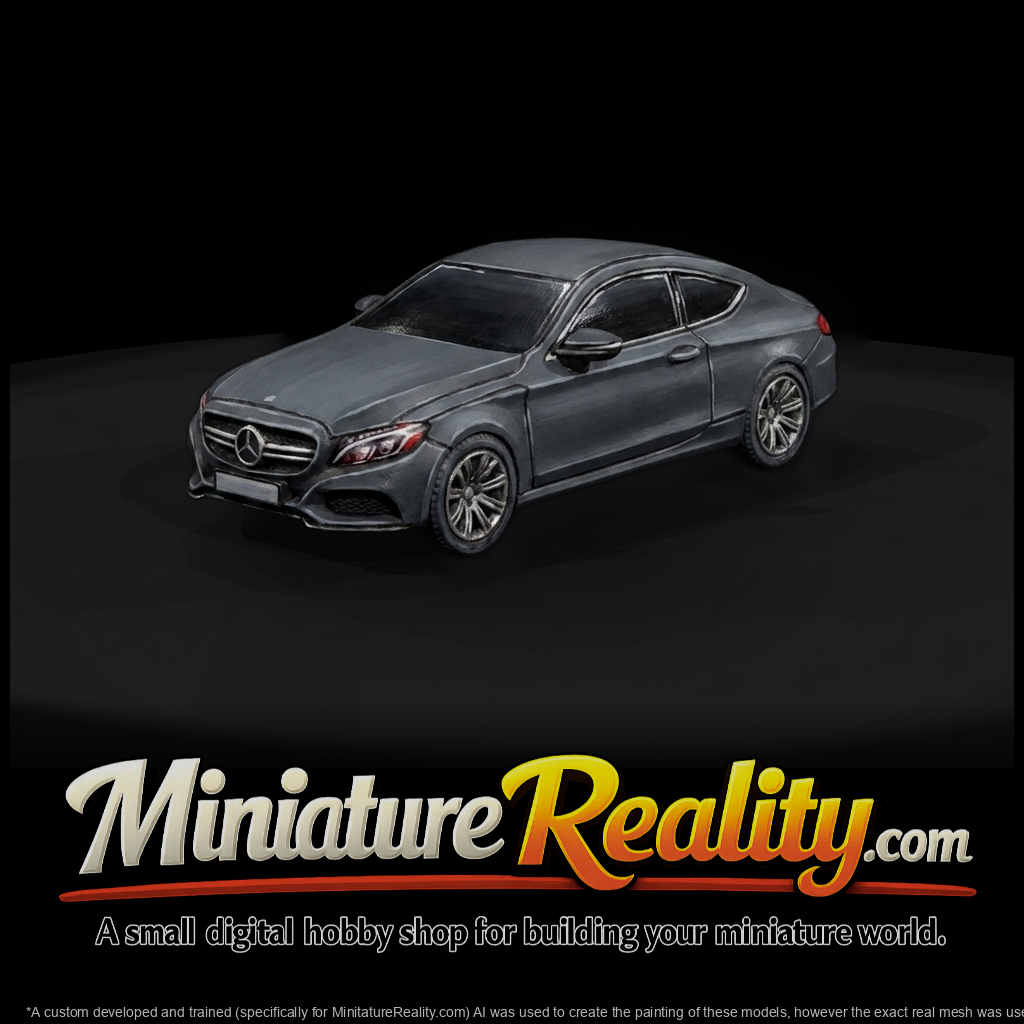 Low-Poly Luxury Coupe Sedan - HO 1:87 Diorama Car