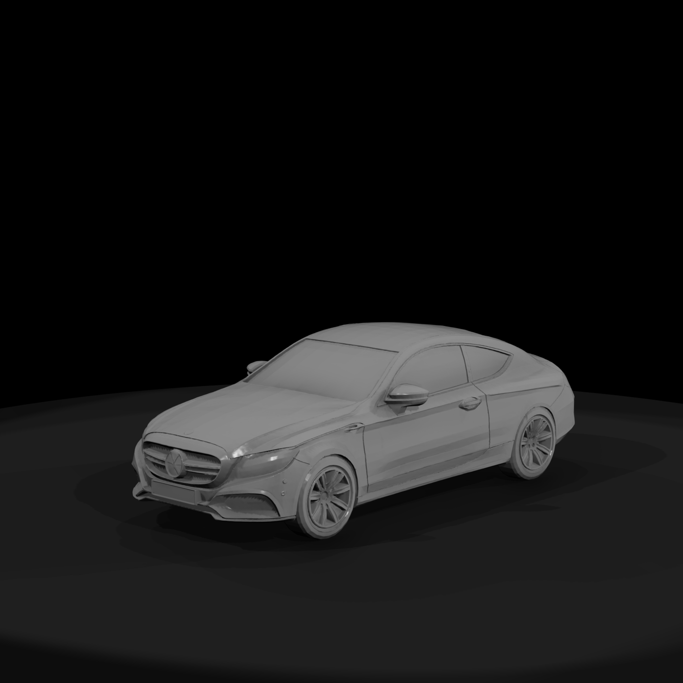 Low-Poly Luxury Coupe Sedan - HO 1:87 Diorama Car