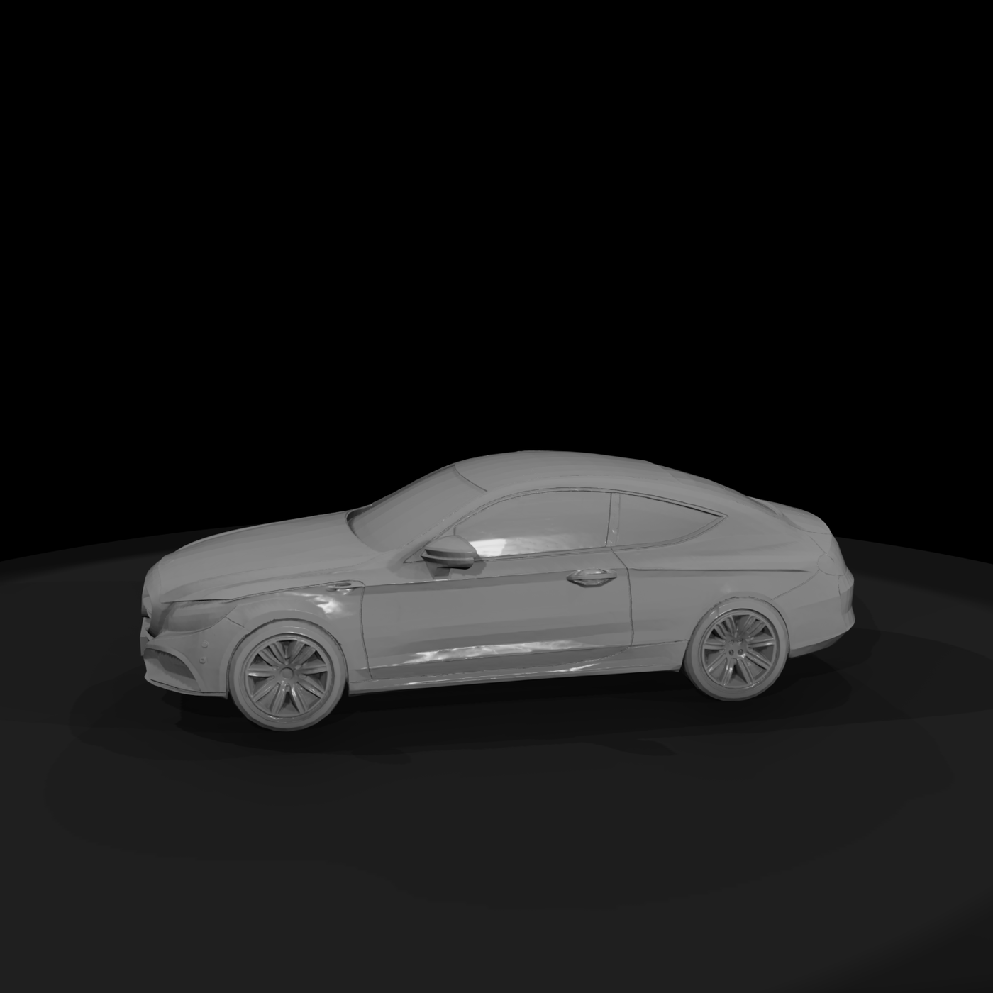 Low-Poly Luxury Coupe Sedan - HO 1:87 Diorama Car