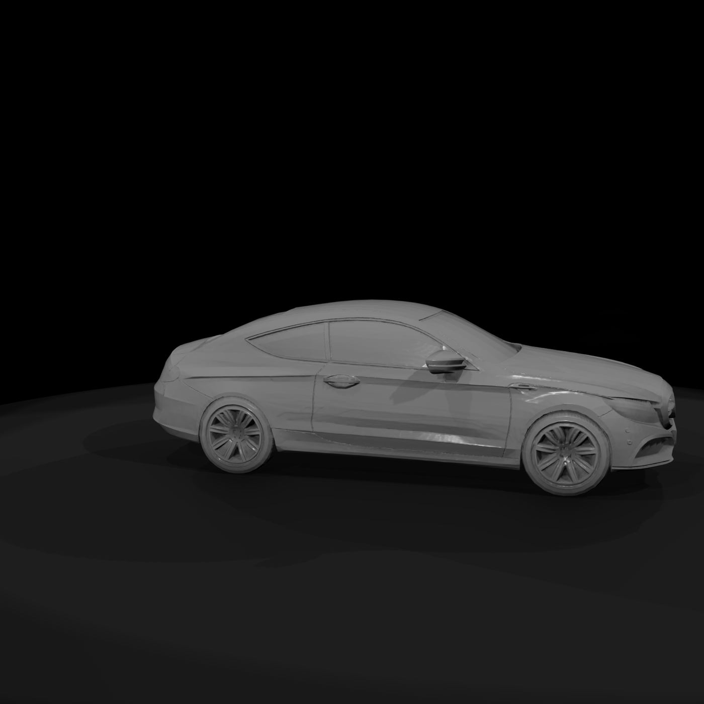 Low-Poly Luxury Coupe Sedan - HO 1:87 Diorama Car