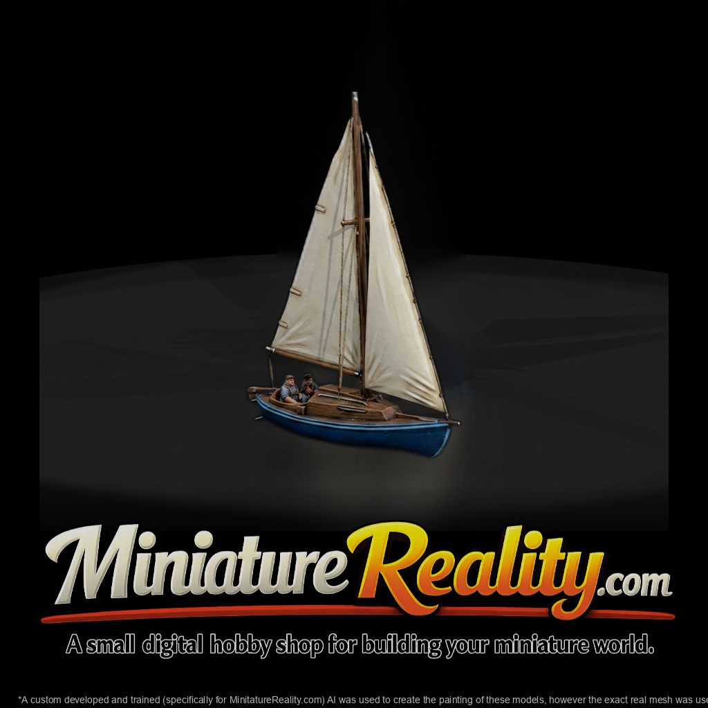 Low-Poly Sailboat with Crew