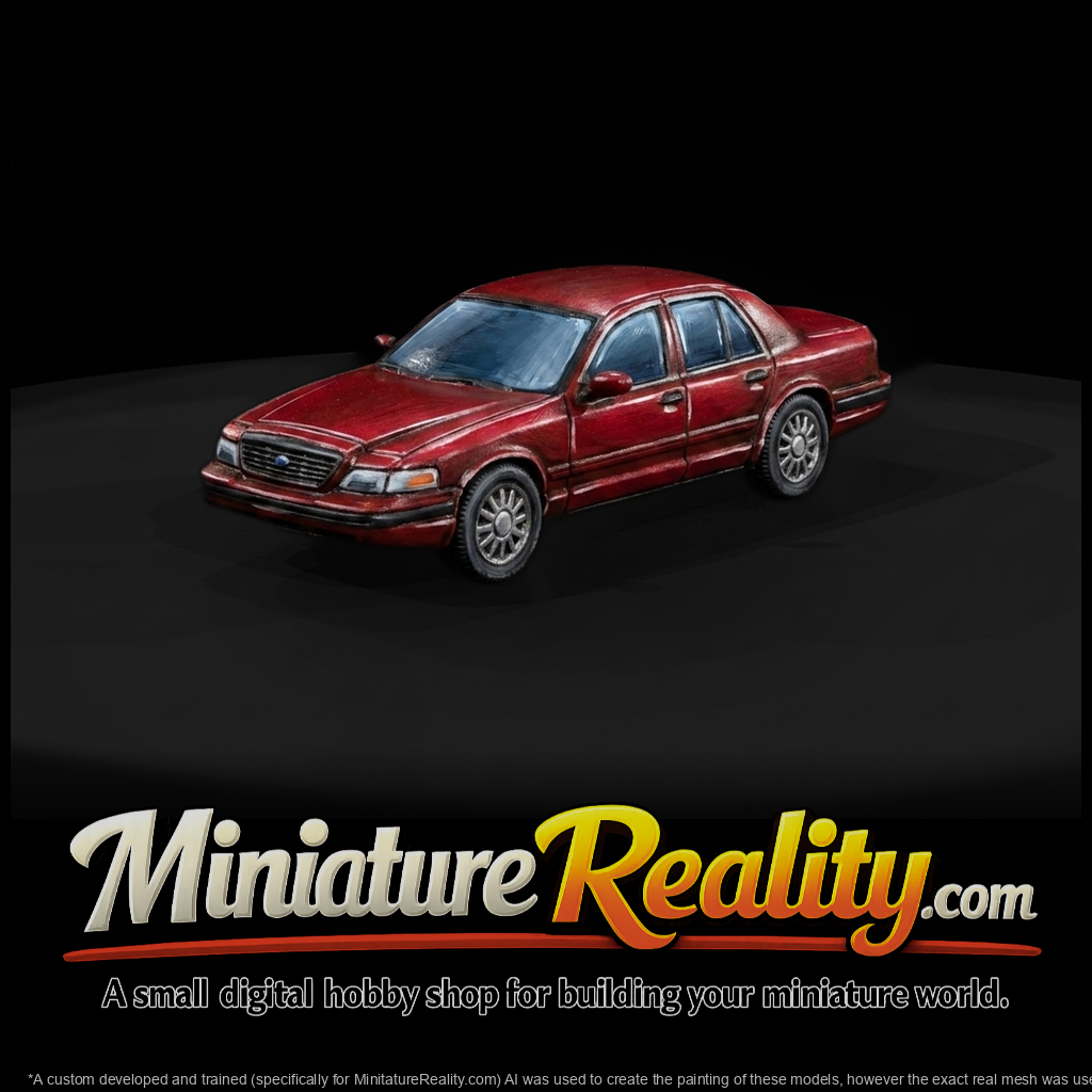 Low-Poly Sedan Car for Dioramas