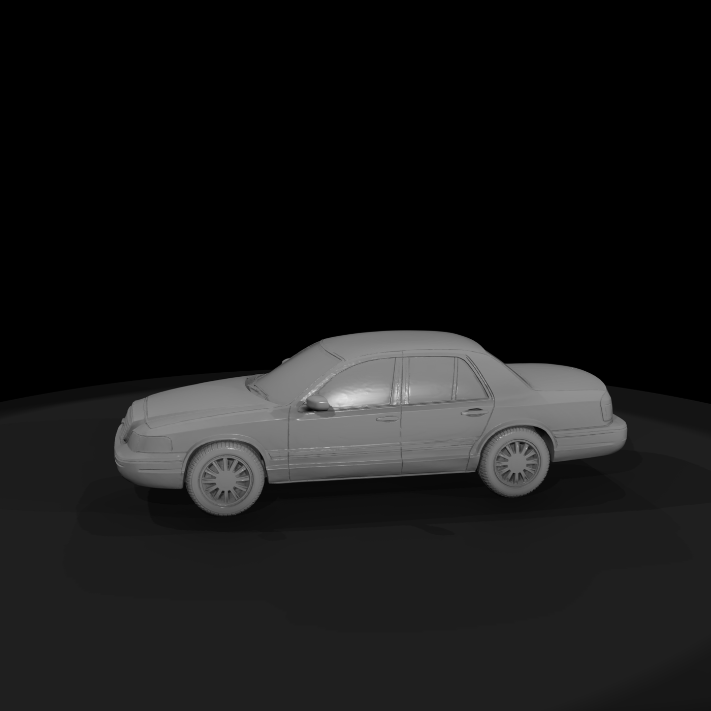 Low-Poly Sedan Car for Dioramas