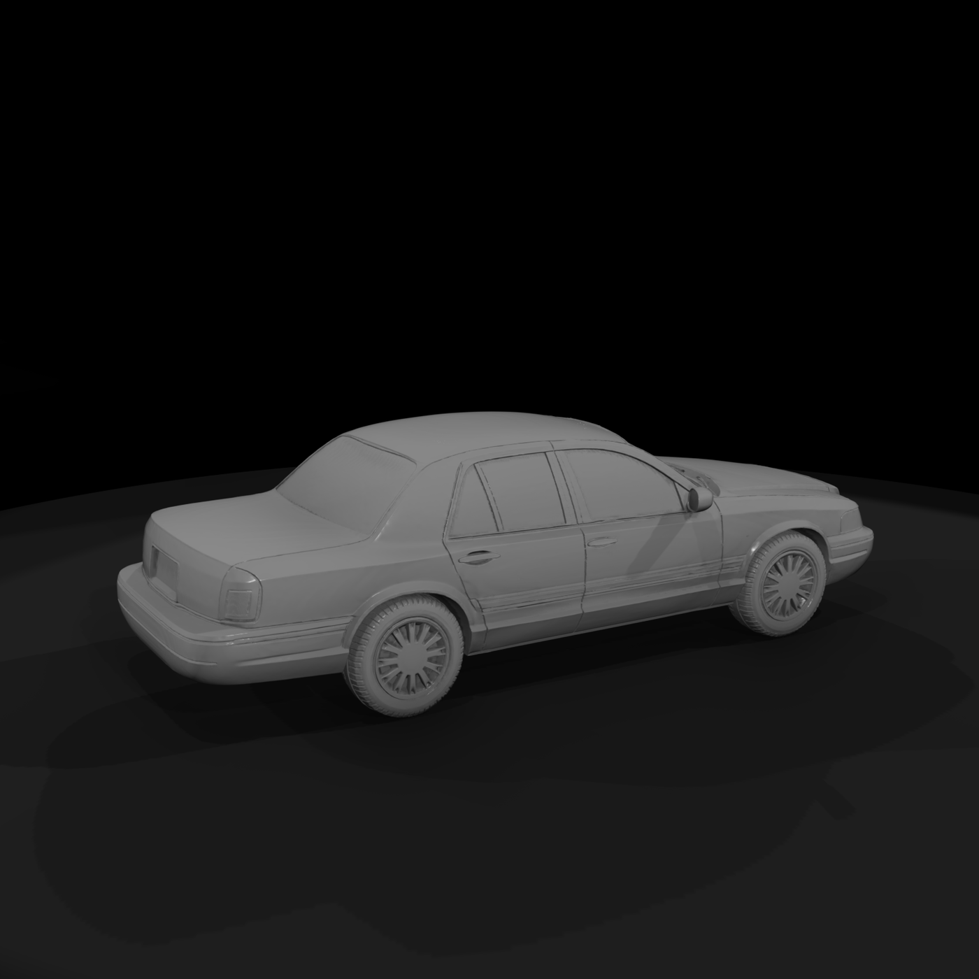 Low-Poly Sedan Car for Dioramas