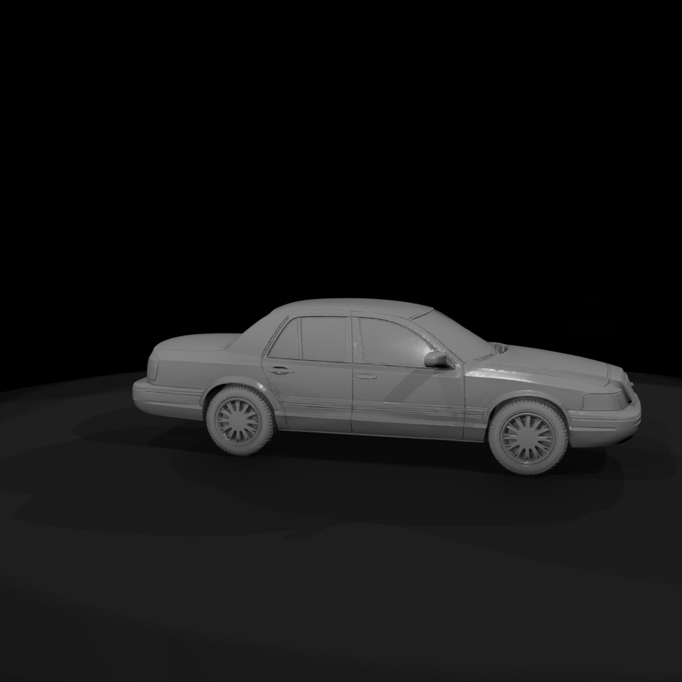 Low-Poly Sedan Car for Dioramas