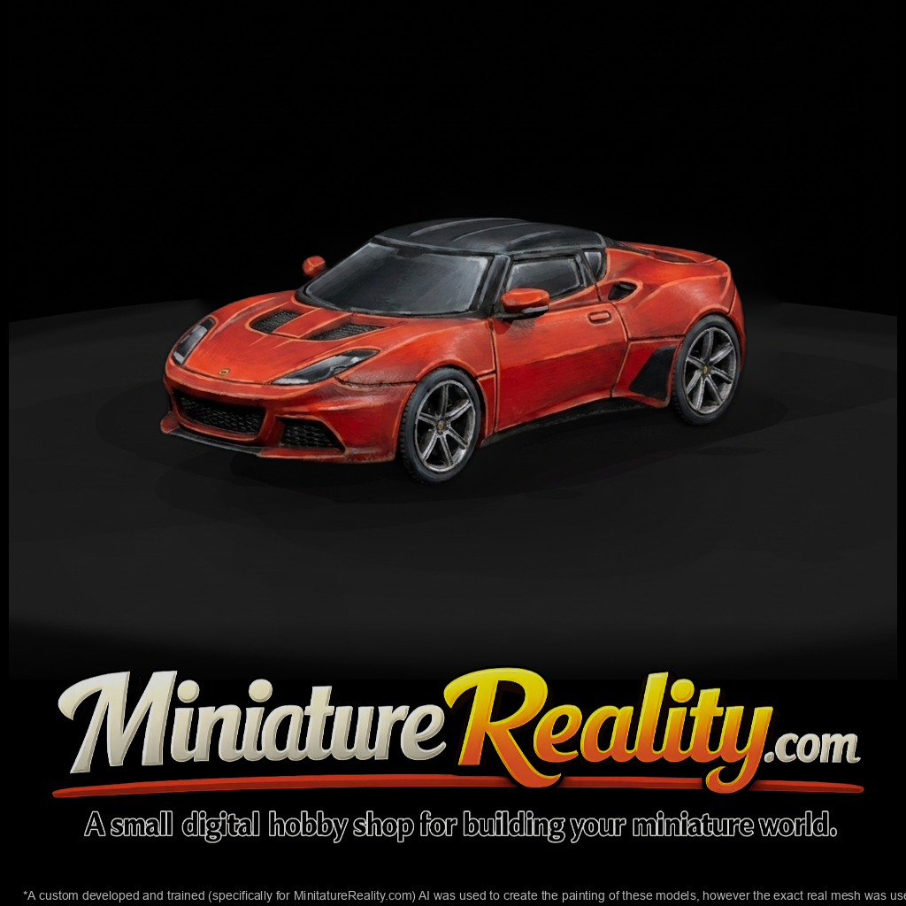 Low-Poly Sports Coupe and Railroad Layo