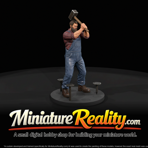 Lumberjack Figure (1890s) — With Sledgehammer