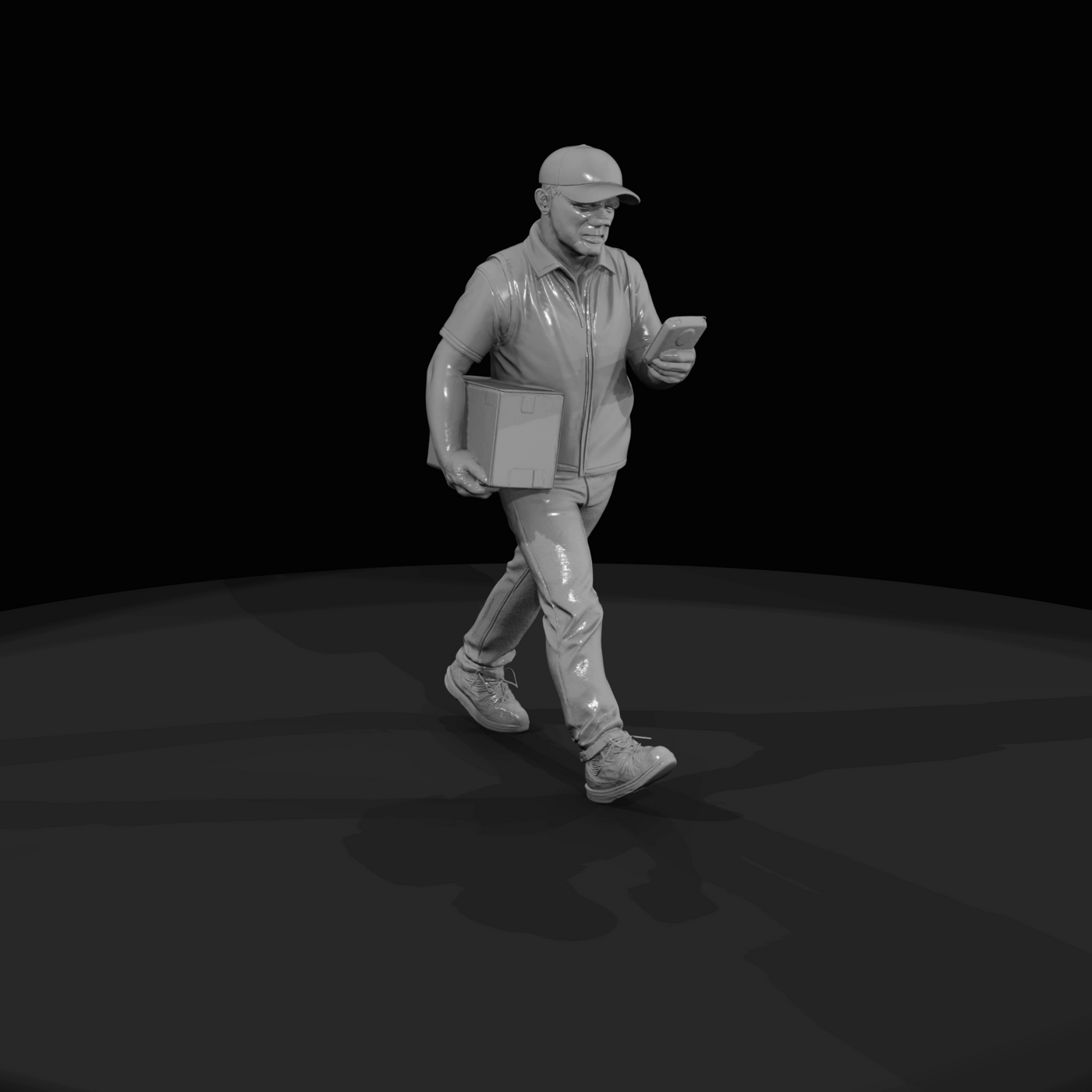 Modern Delivery Worker Figure (2020s) — Amazon Driver