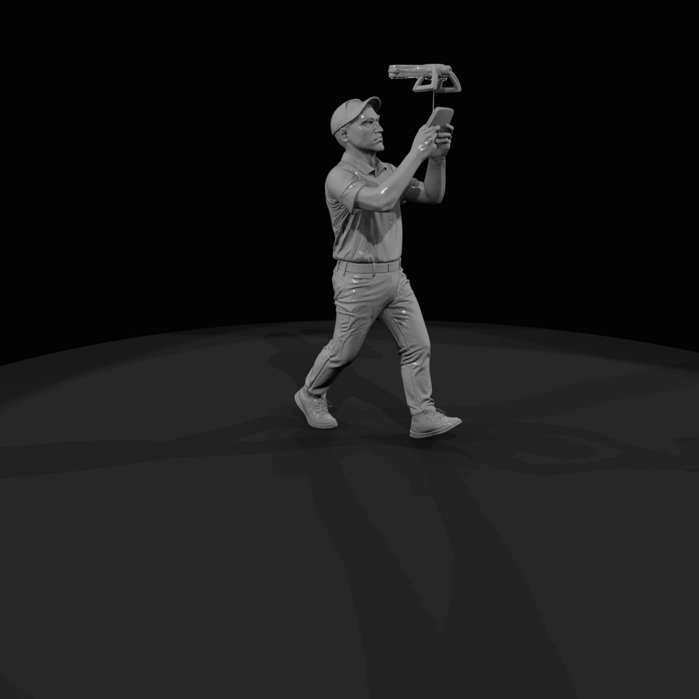 Modern Delivery Worker Figure (2020s) — Drone Operator