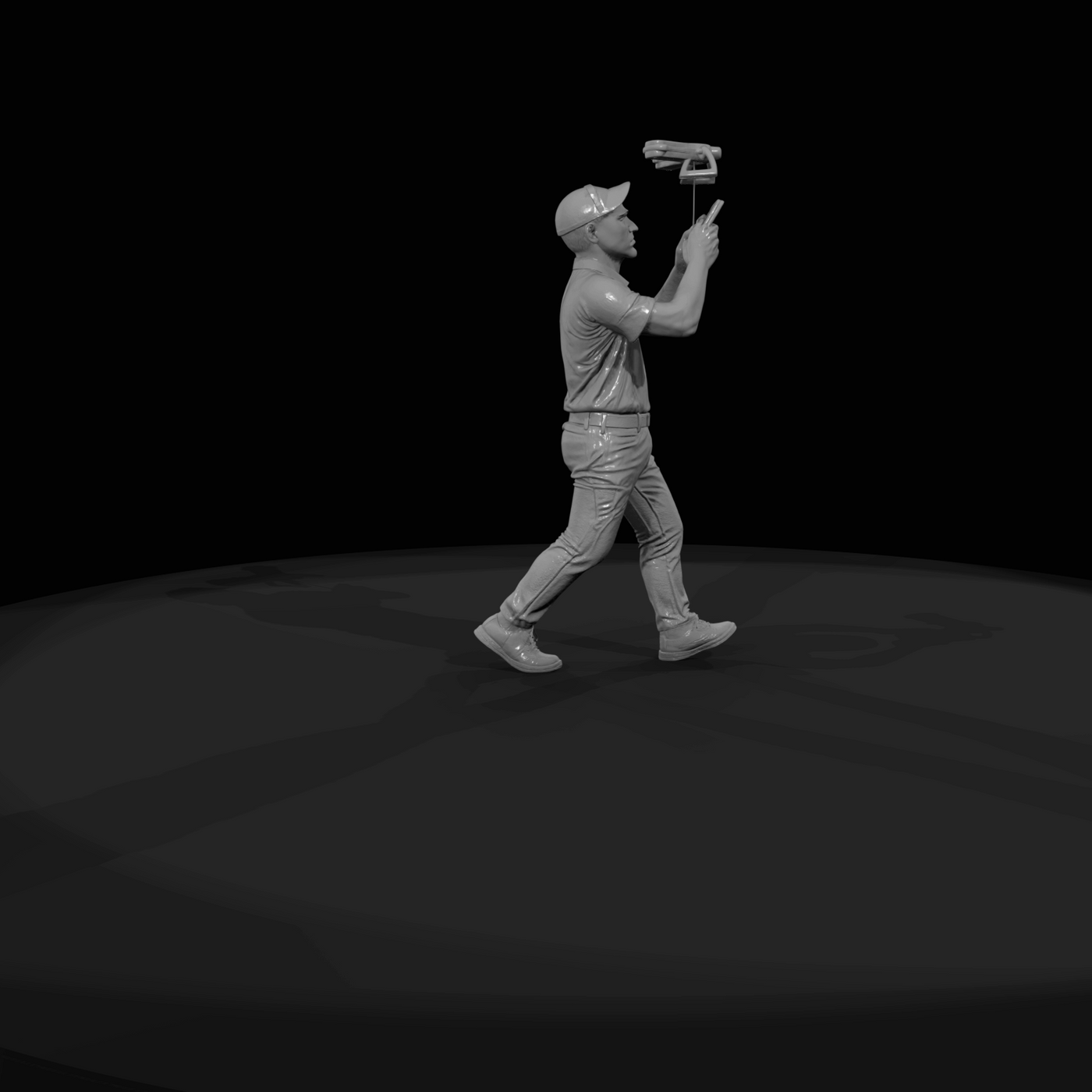 Modern Delivery Worker Figure (2020s) — Drone Operator