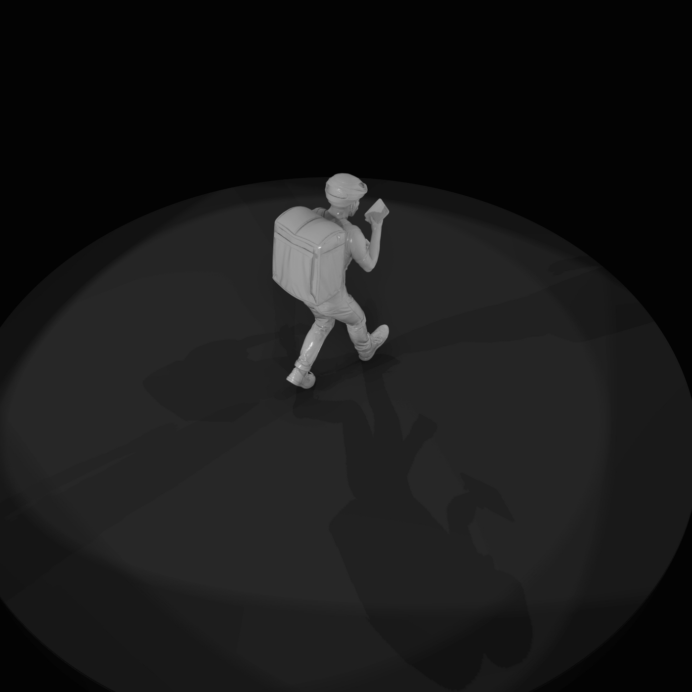 Modern Delivery Worker Figure (2020s) — Food Delivery Cyclist