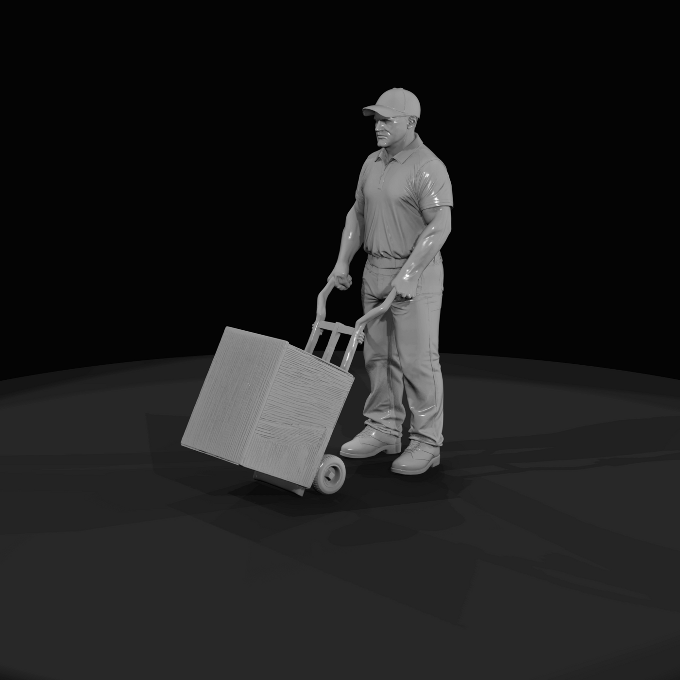 Modern Delivery Worker Figure (2000s-2020s) — Oversized Freight Driver