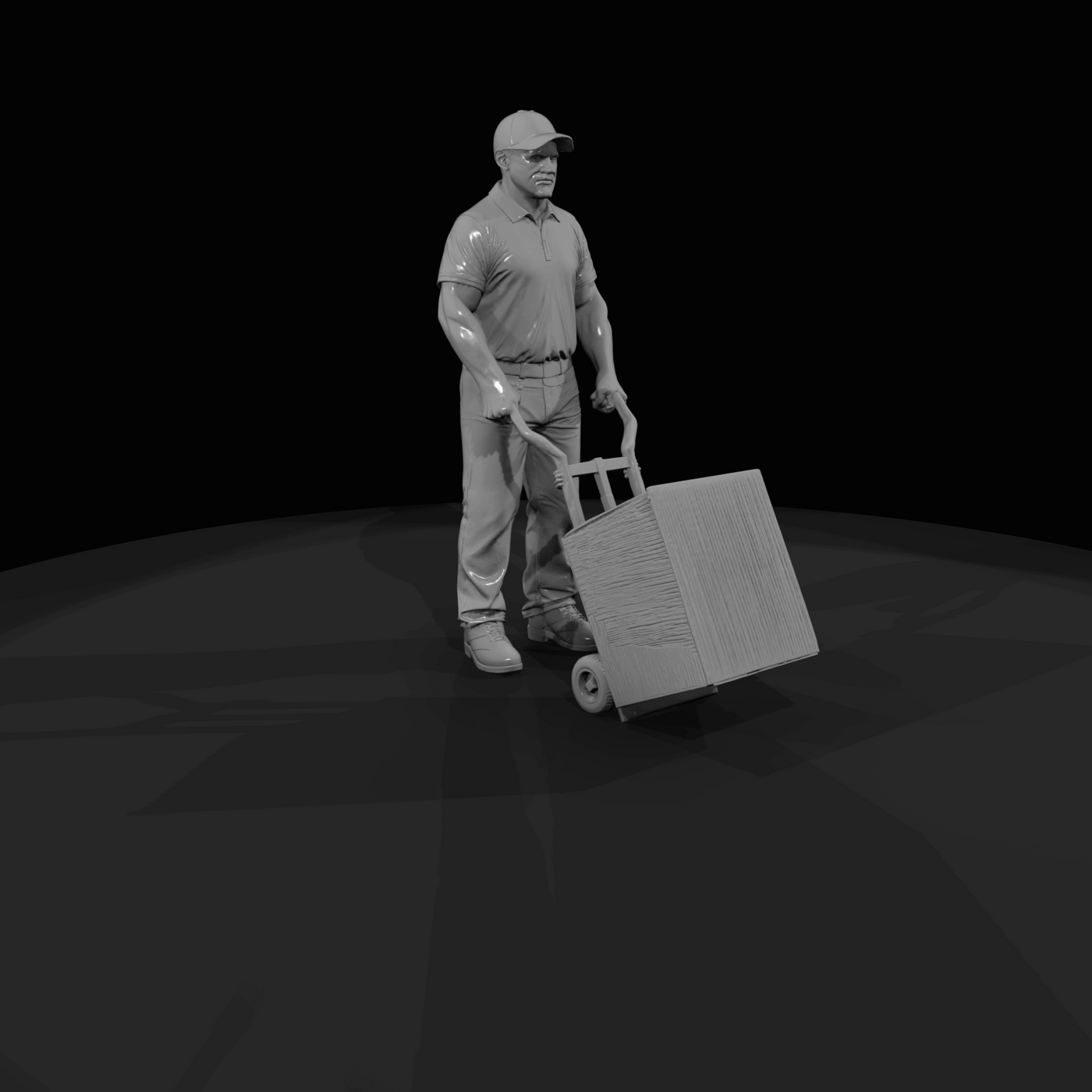Modern Delivery Worker Figure (2000s-2020s) — Oversized Freight Driver