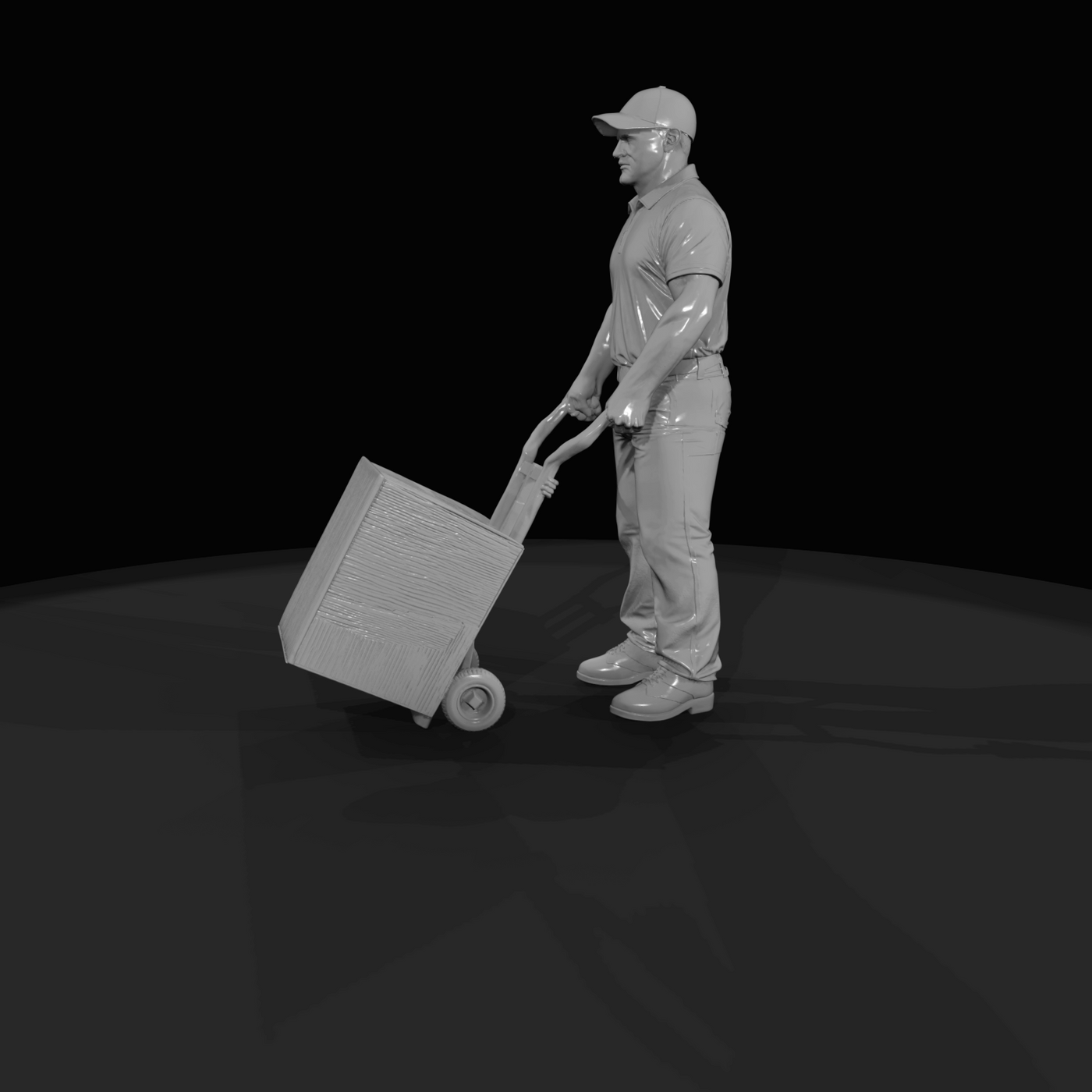 Modern Delivery Worker Figure (2000s-2020s) — Oversized Freight Driver