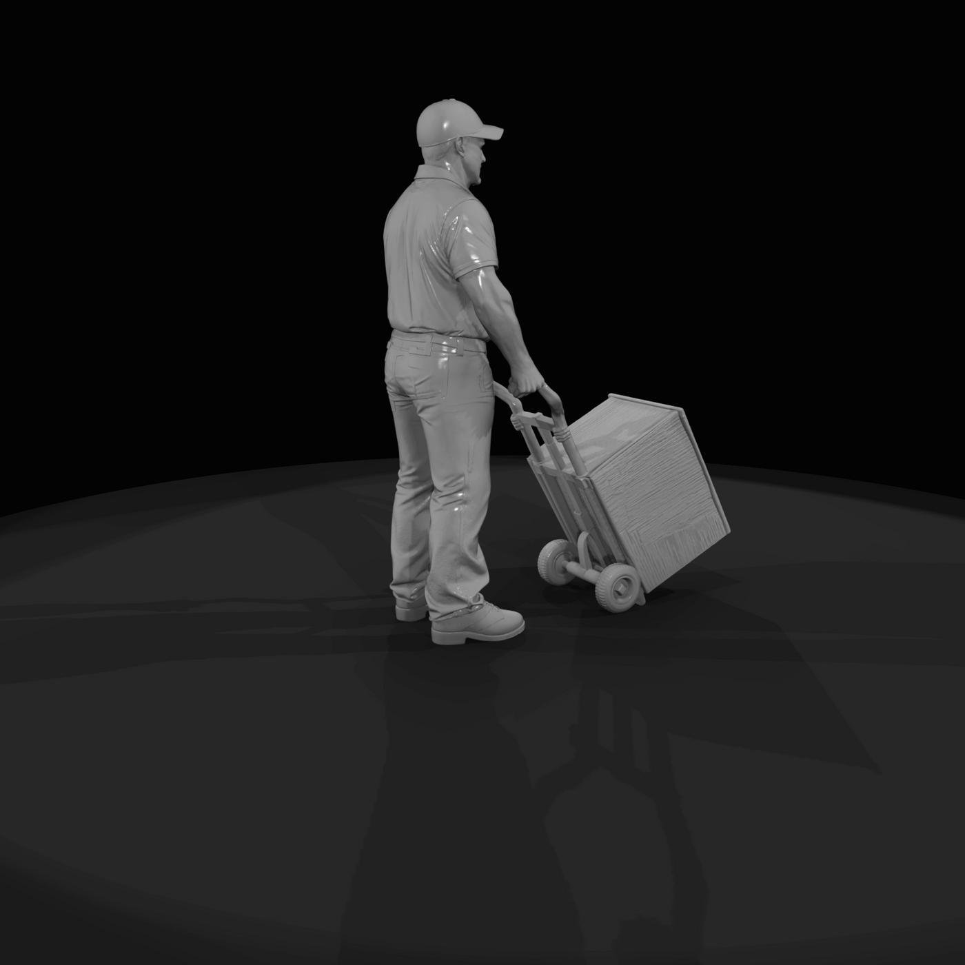 Modern Delivery Worker Figure (2000s-2020s) — Oversized Freight Driver