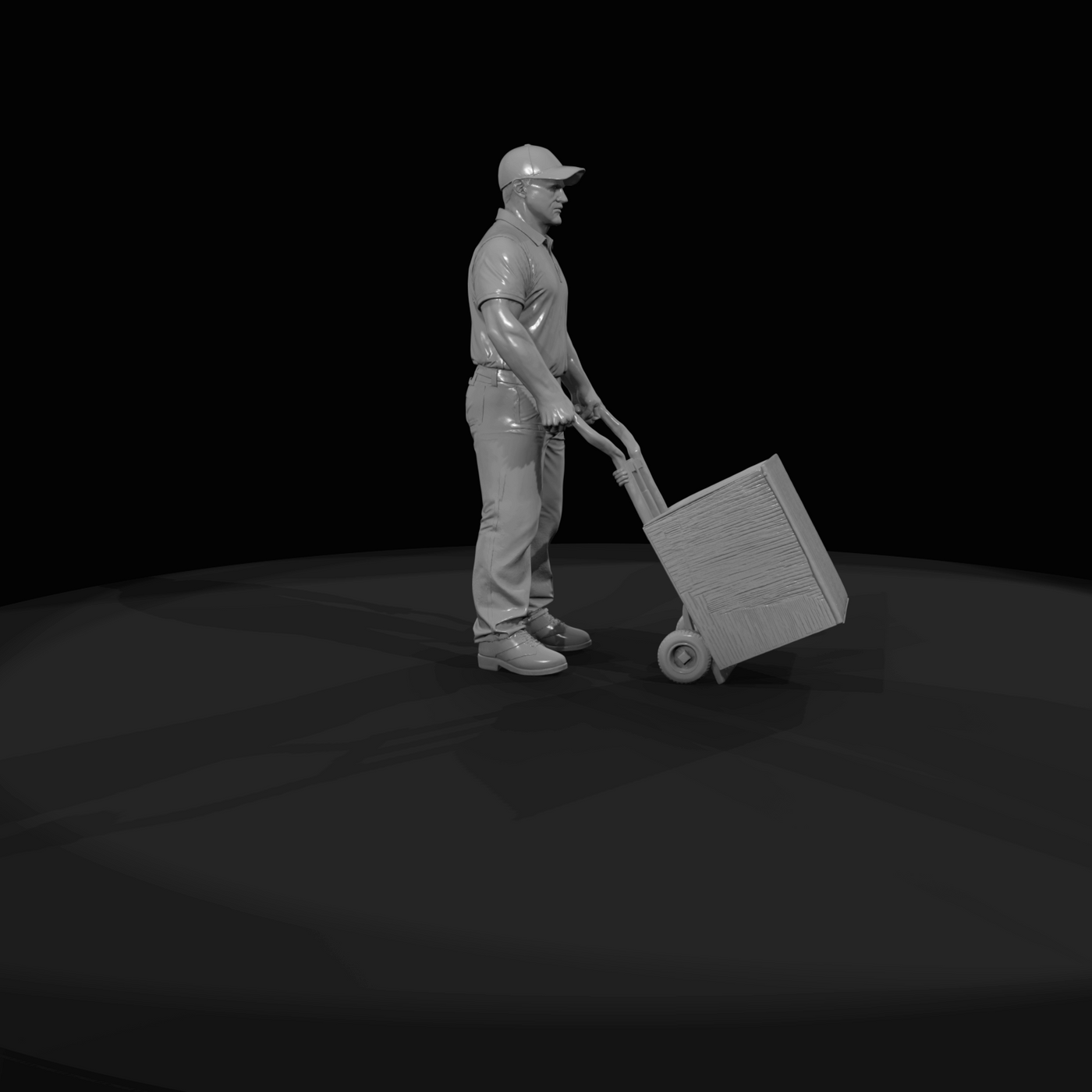 Modern Delivery Worker Figure (2000s-2020s) — Oversized Freight Driver