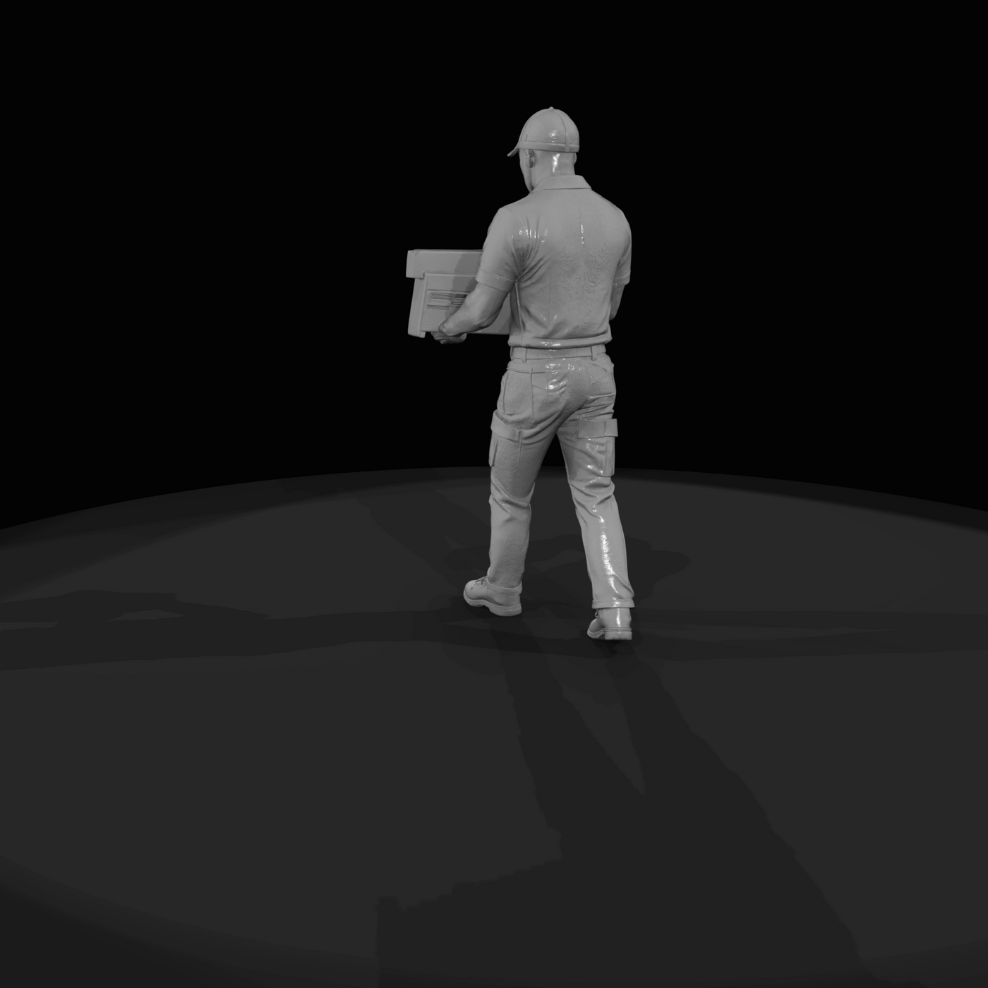 Modern Delivery Worker Figure (2020s) — Package Locker Worker