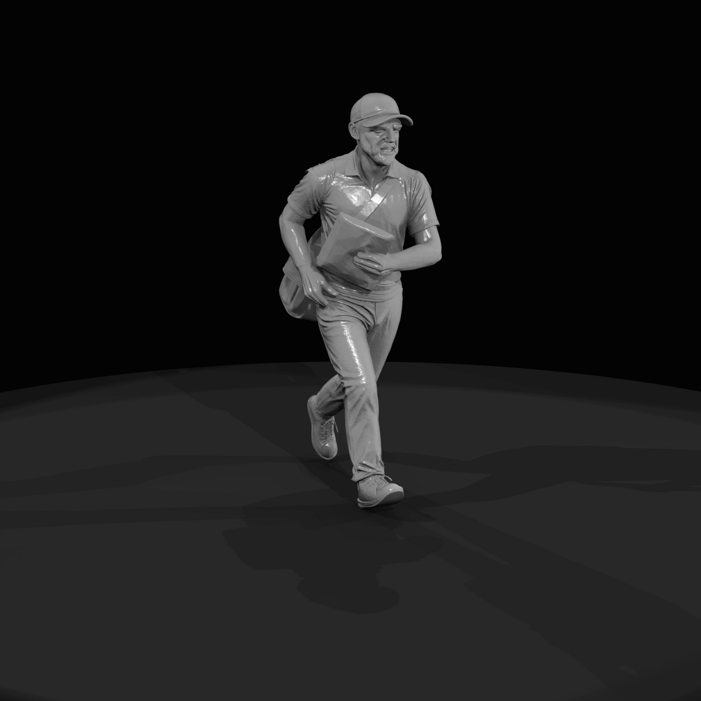 Modern Delivery Worker Figure (2010s-2020s) — Same Day Courier