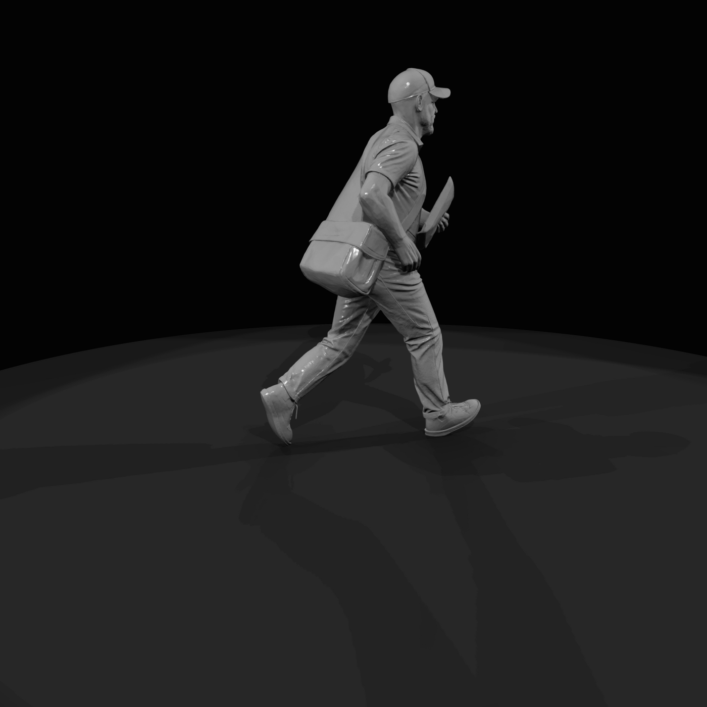 Modern Delivery Worker Figure (2010s-2020s) — Same Day Courier