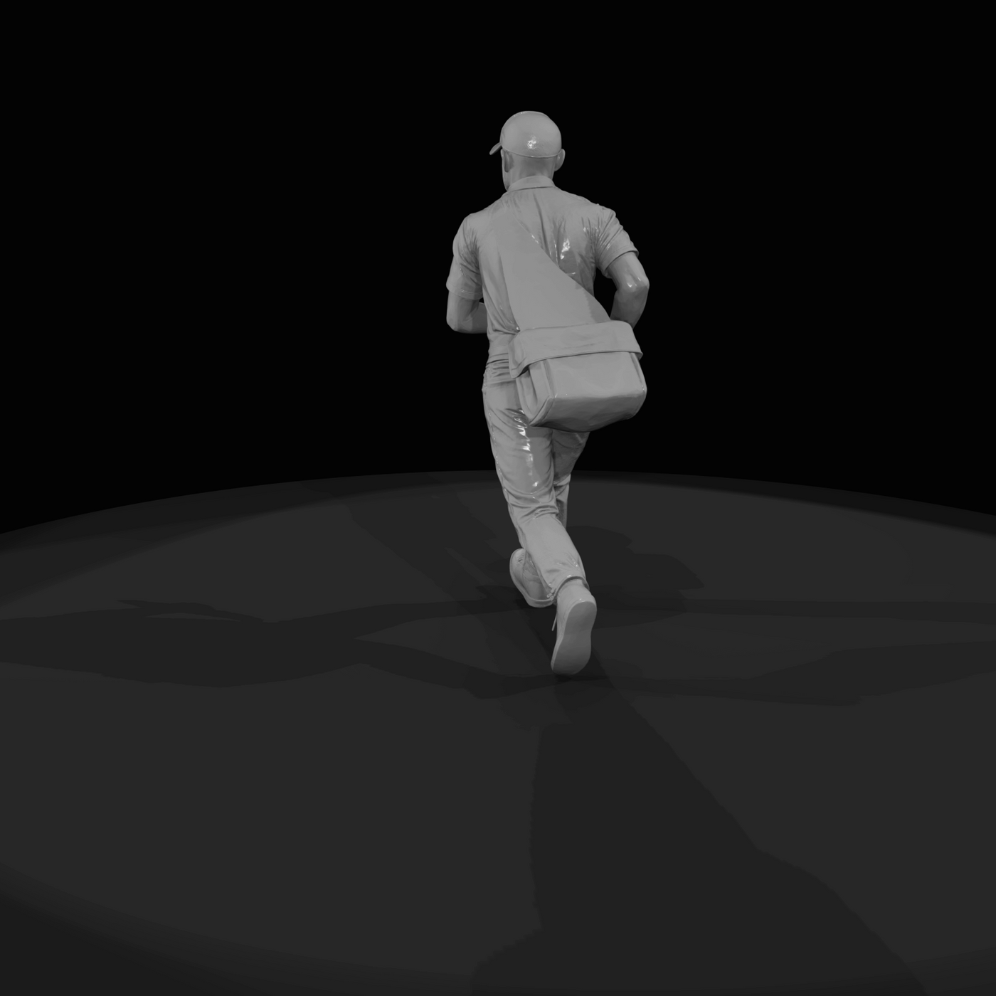 Modern Delivery Worker Figure (2010s-2020s) — Same Day Courier