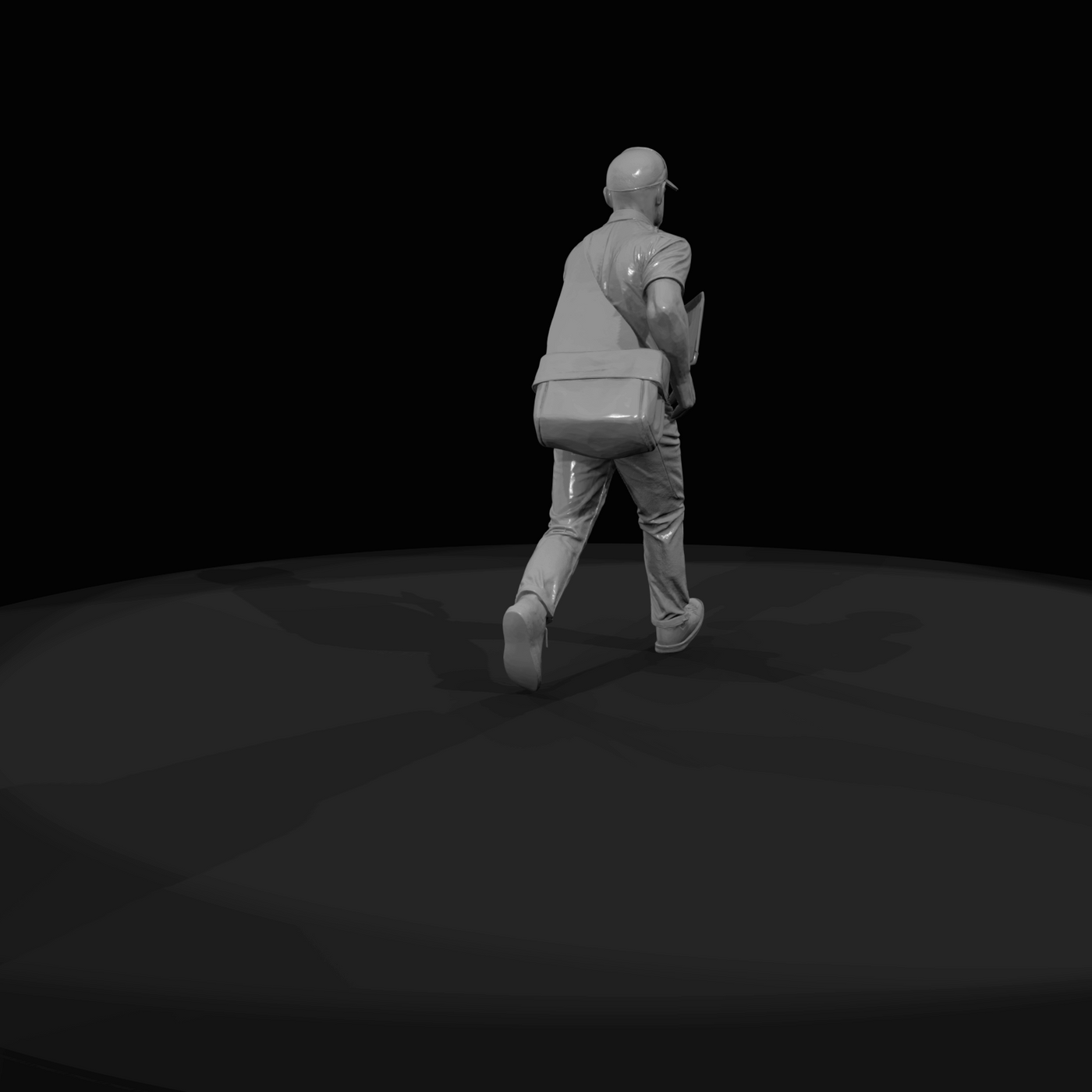 Modern Delivery Worker Figure (2010s-2020s) — Same Day Courier