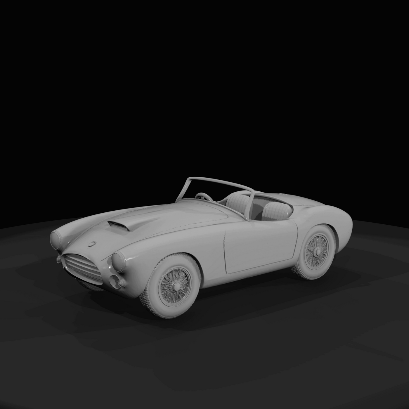 approximate 1950s-era British-style roadster (Austin-Healey/AC-Ace aesthetic) — not an exact make/model