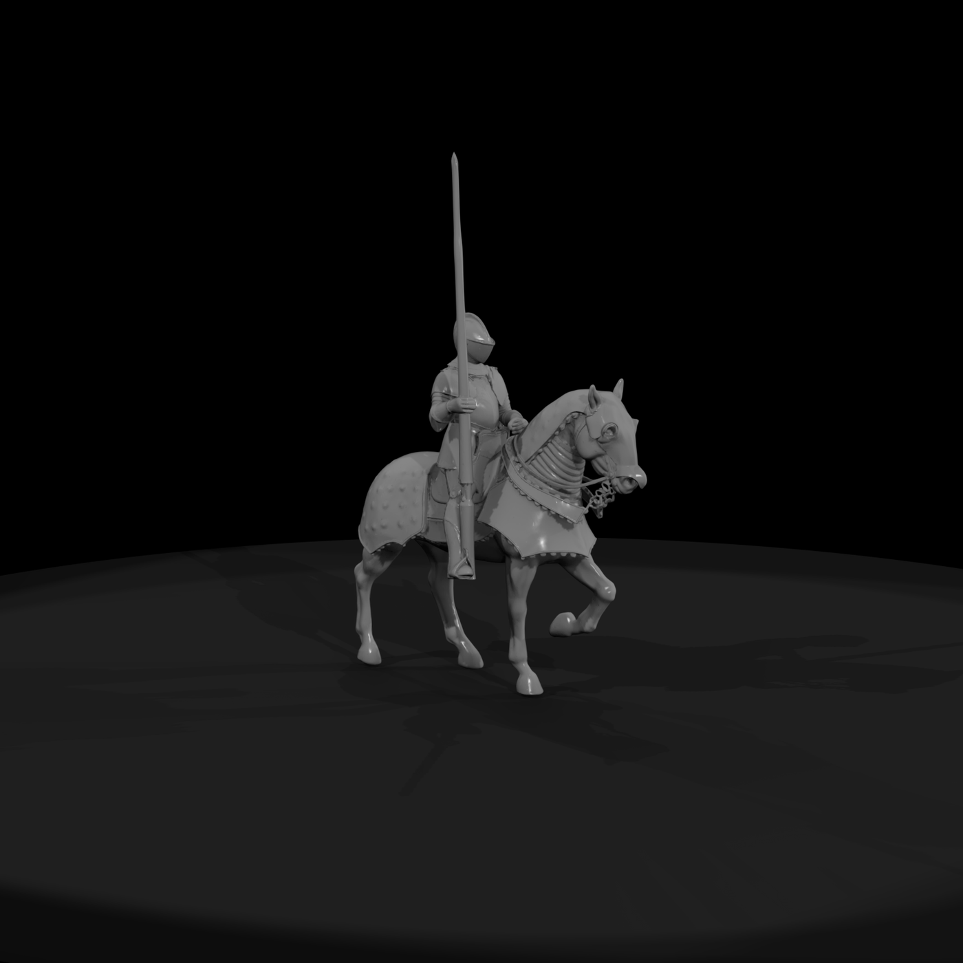 Medieval Knight on Horse — Jousting Figure